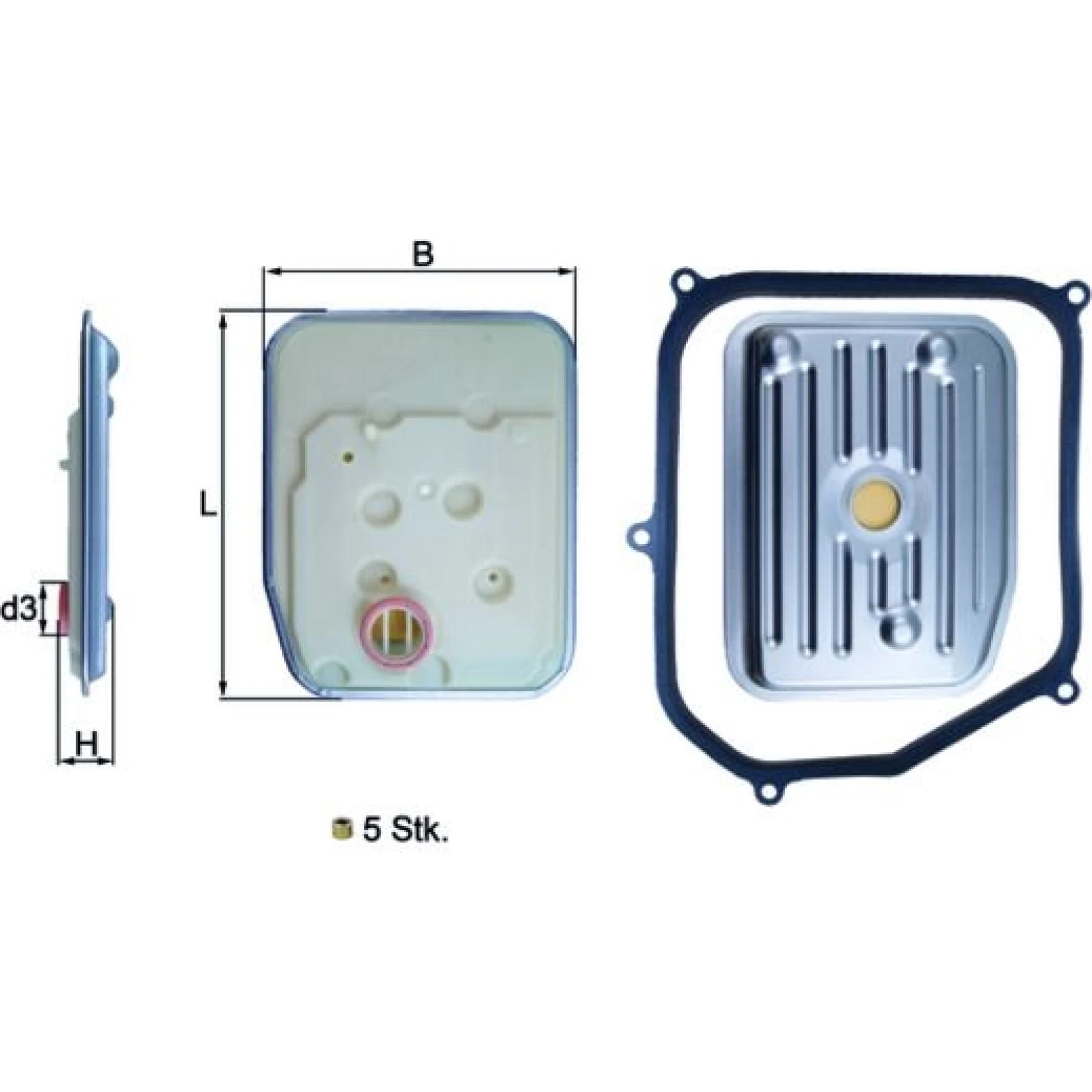 MAHLE Hydraulikfilter, Automatikgetriebe HX 147KIT