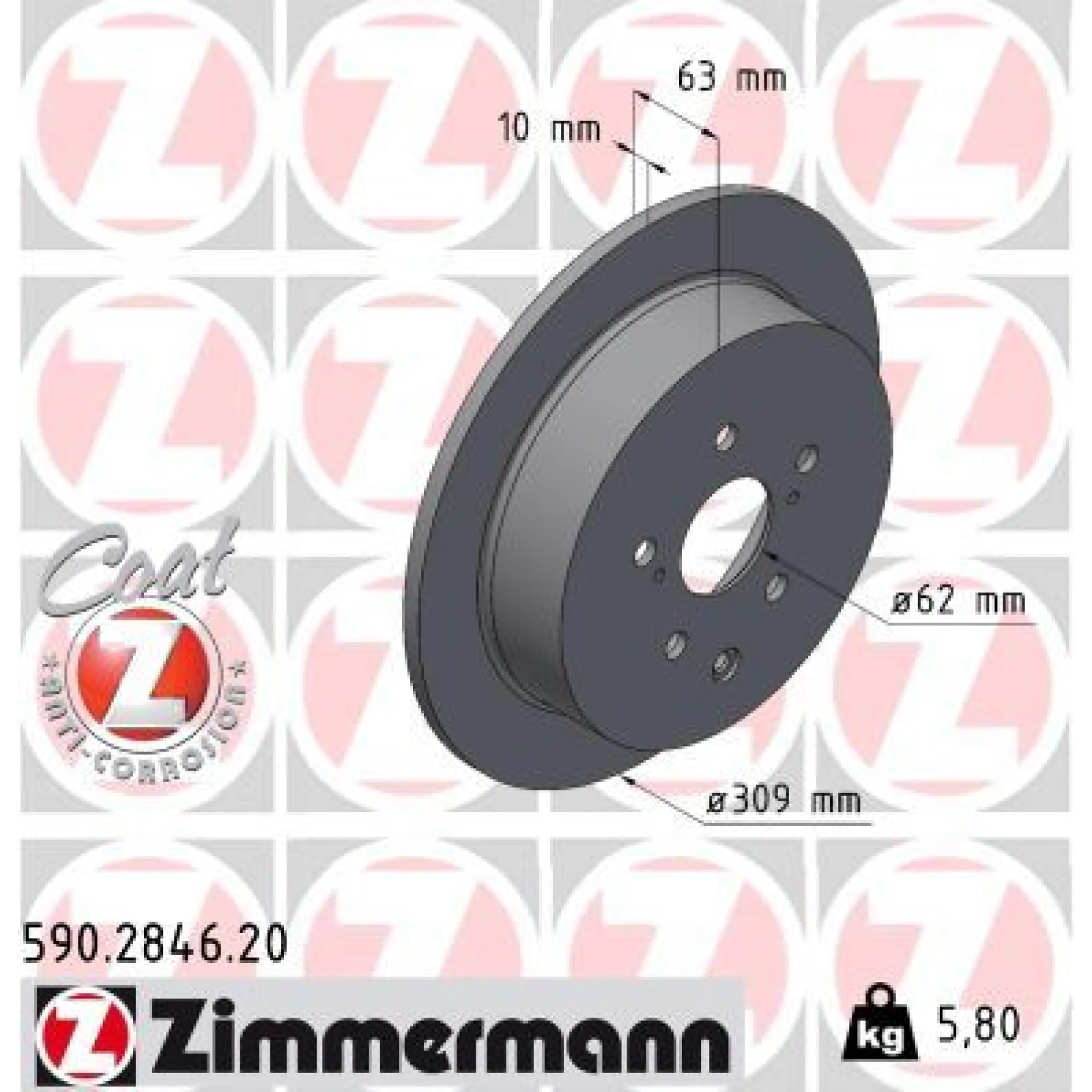 ZIMMERMANN Bremsscheibe 590.2846.20