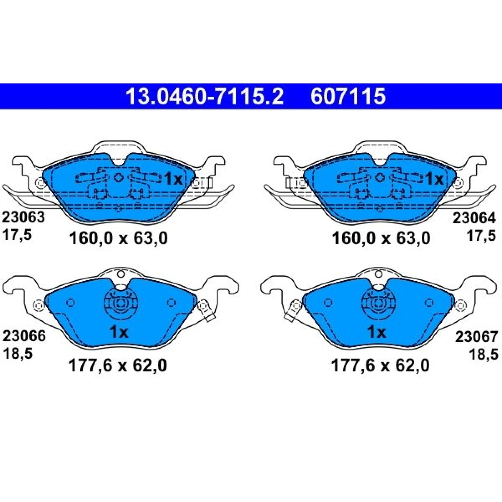 Bremsbelagsatz Opel P. Astra G 13.0460-7115.2