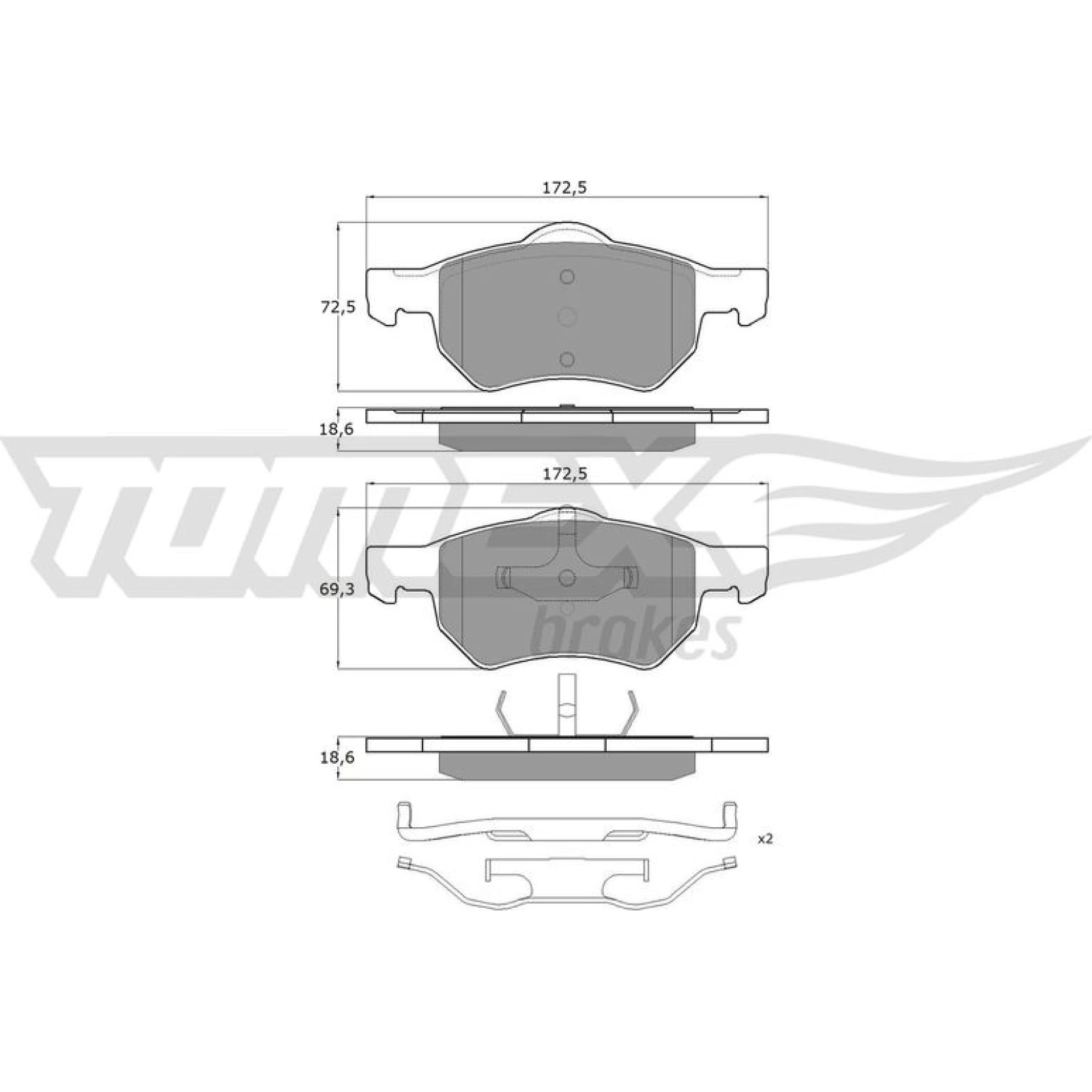 TOMEX brakes Bremsbelagsatz, Scheibenbremse TX 15-30