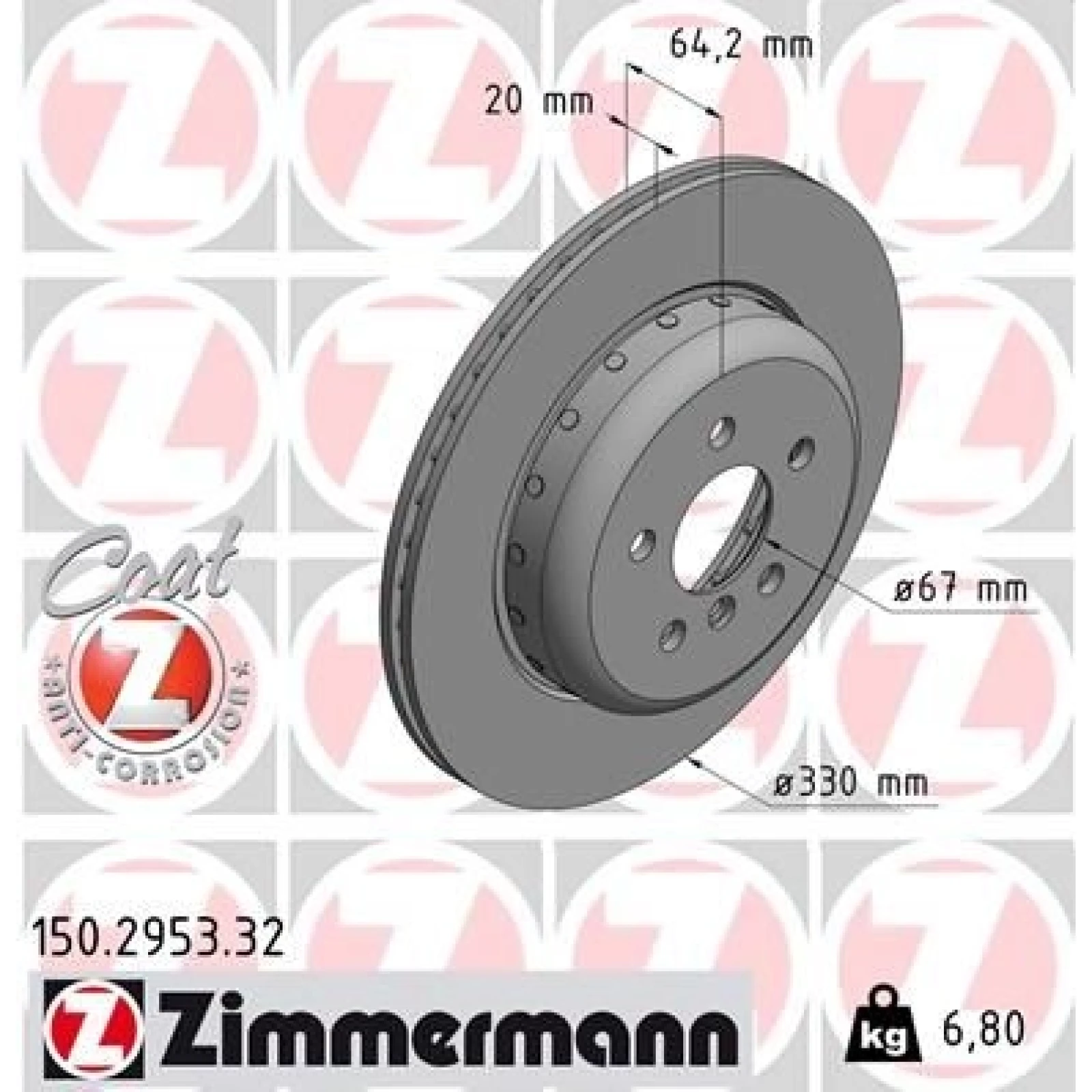 ZIMMERMANN Bremsscheibe 150.2953.32