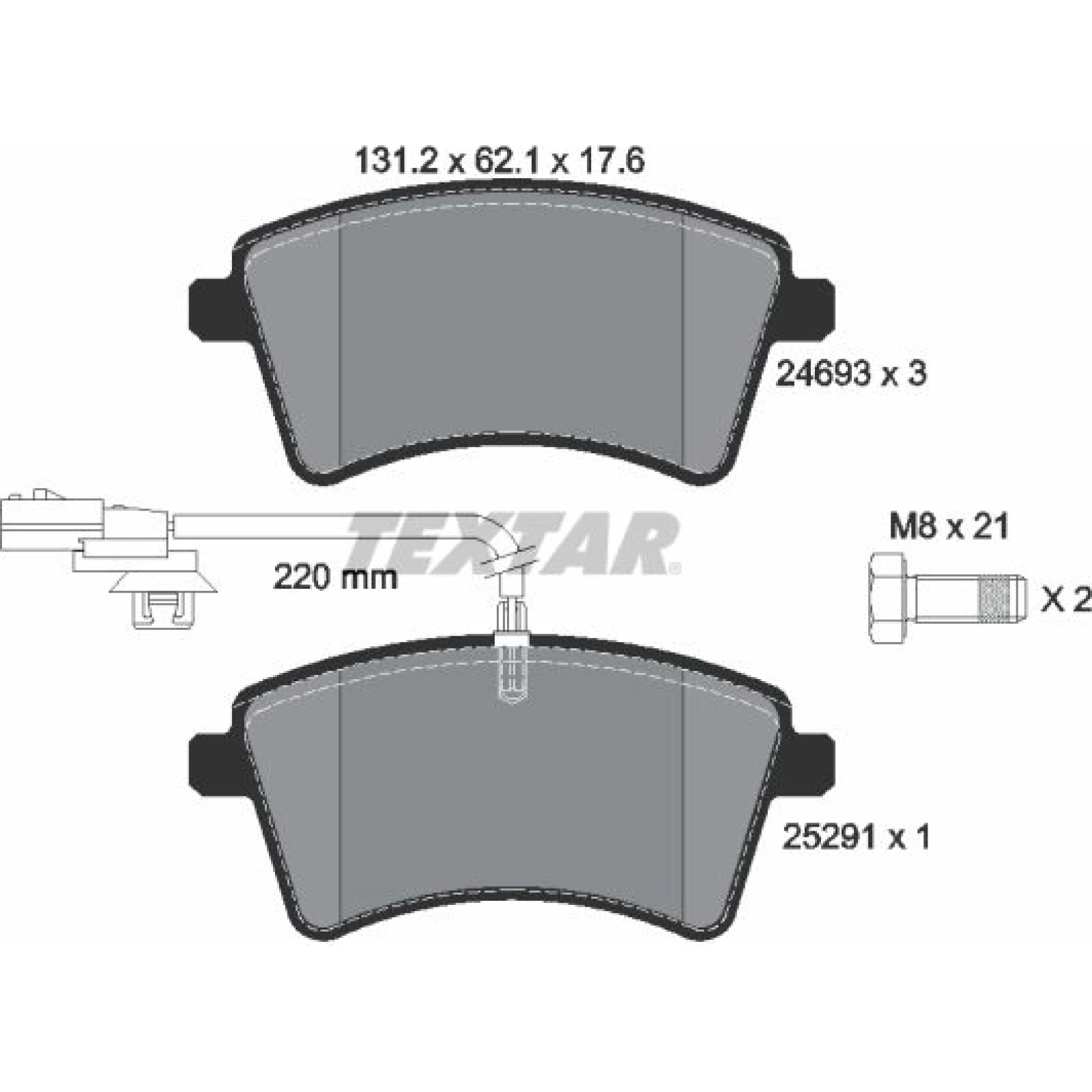 Bremsbelagsatz Renault P. Kangoo 08- Mit Sensor 2469306