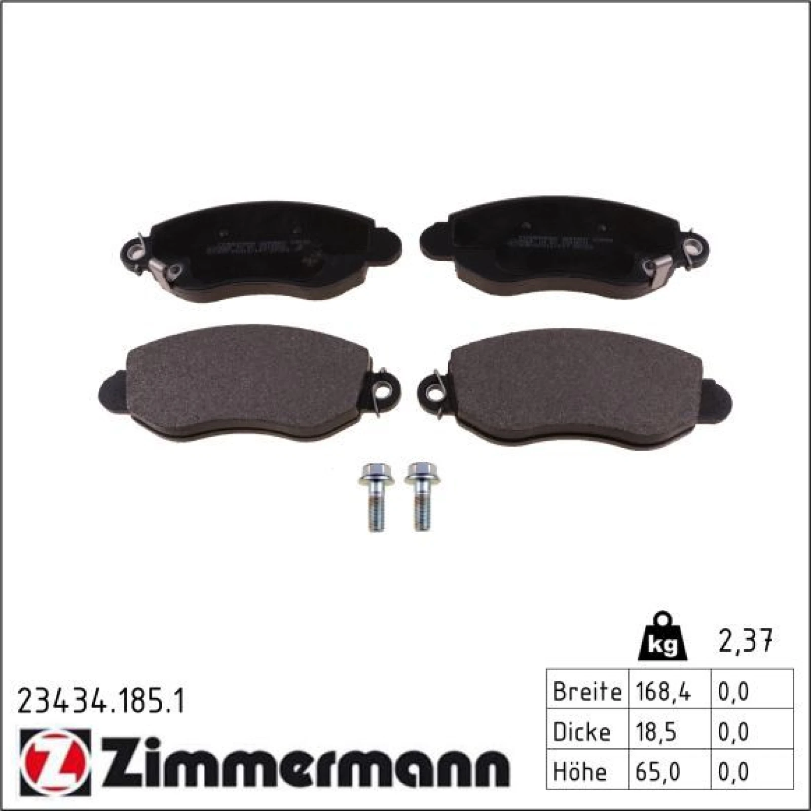 ZIMMERMANN Bremsbeläge 23434.185.1