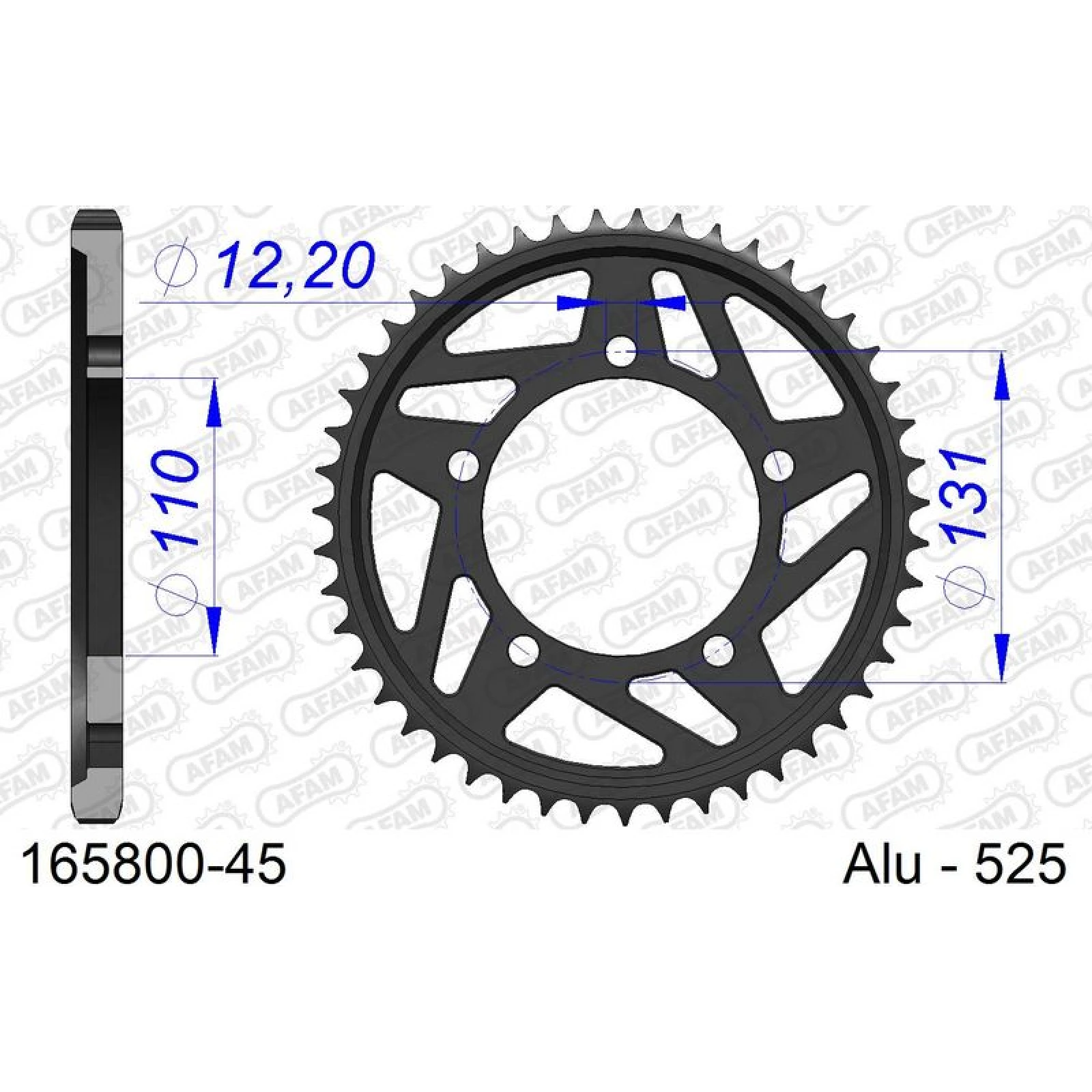 AFAM Kettenrad ALU 45 Zähne 165800-45