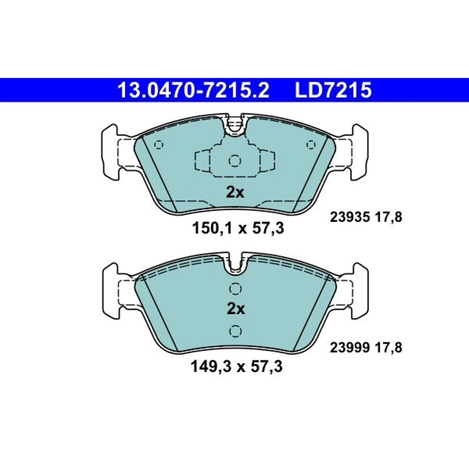 Bremsbelagsatz Bmw S. 1/3 1,6-2,0 03-11 Keramik 13.0470-7215.2