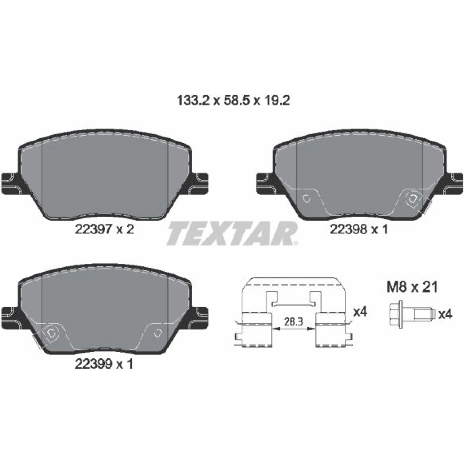 Bremsbelagsatz Fiat P. Tipo 1.3 D/1.4-1.6 15 2239701