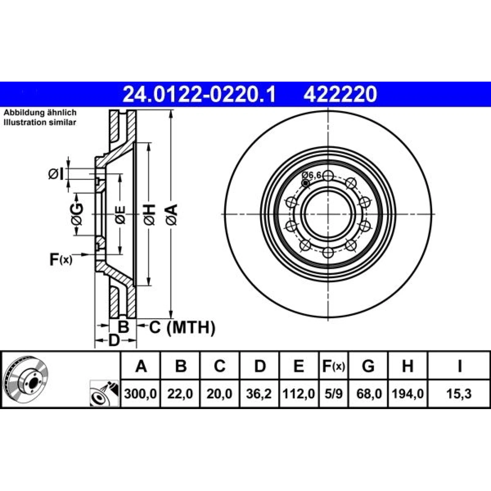 Bremsscheibe 24.0122-0220.1
