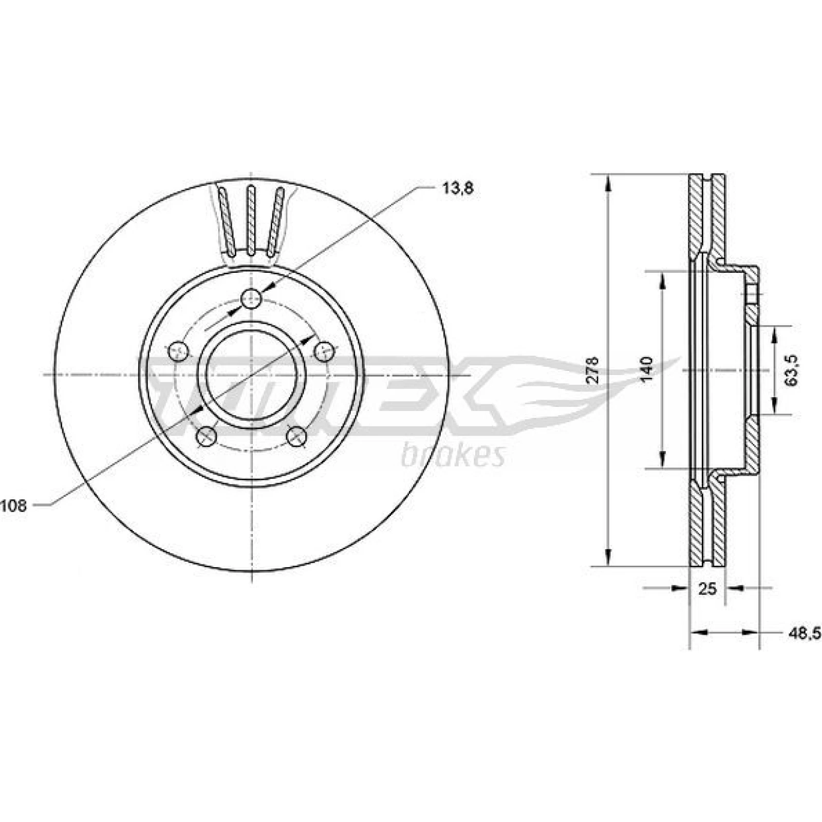 TOMEX brakes Bremsscheibe TX 71-11