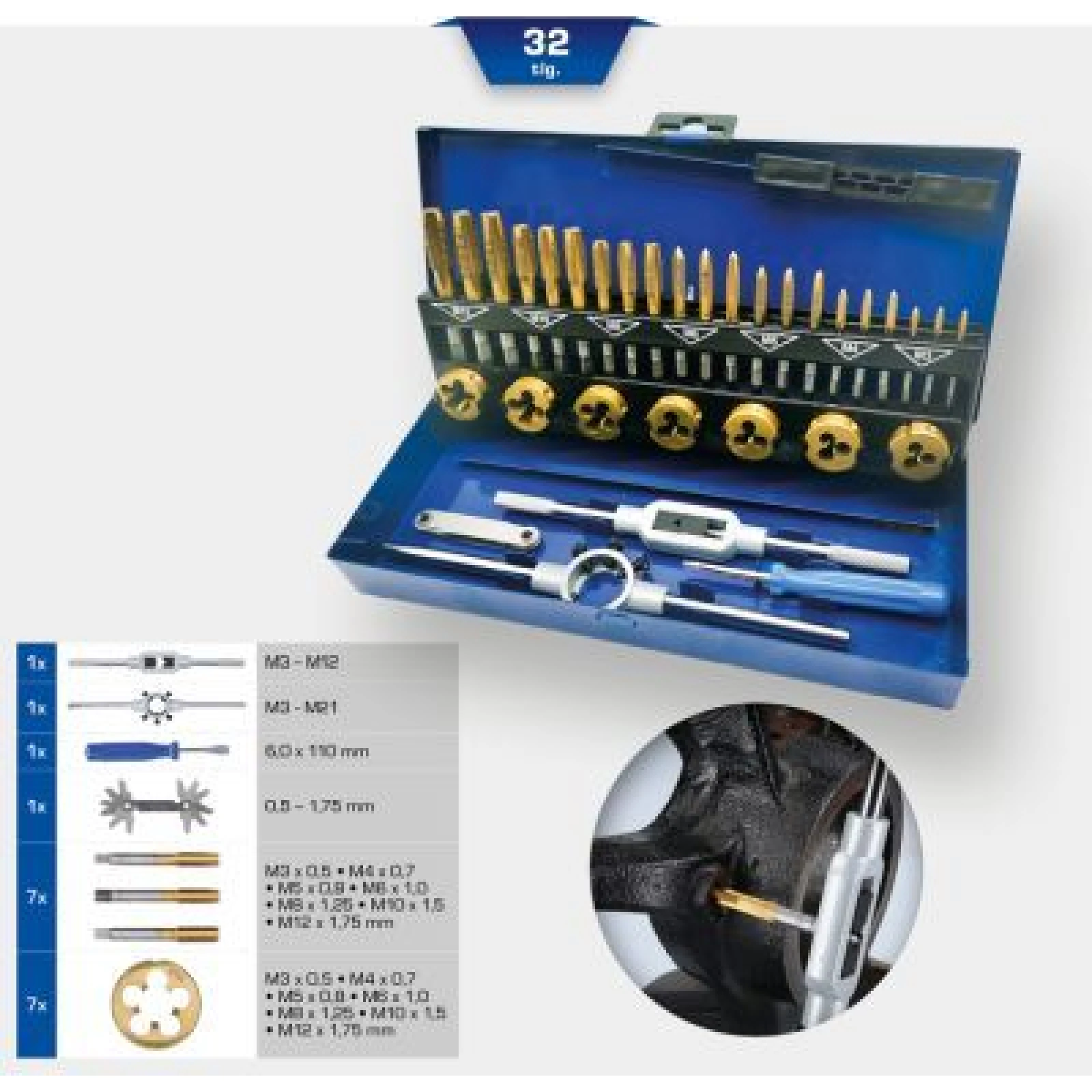KS TOOLS Gewindeschneidwerkzeugsatz BT101950