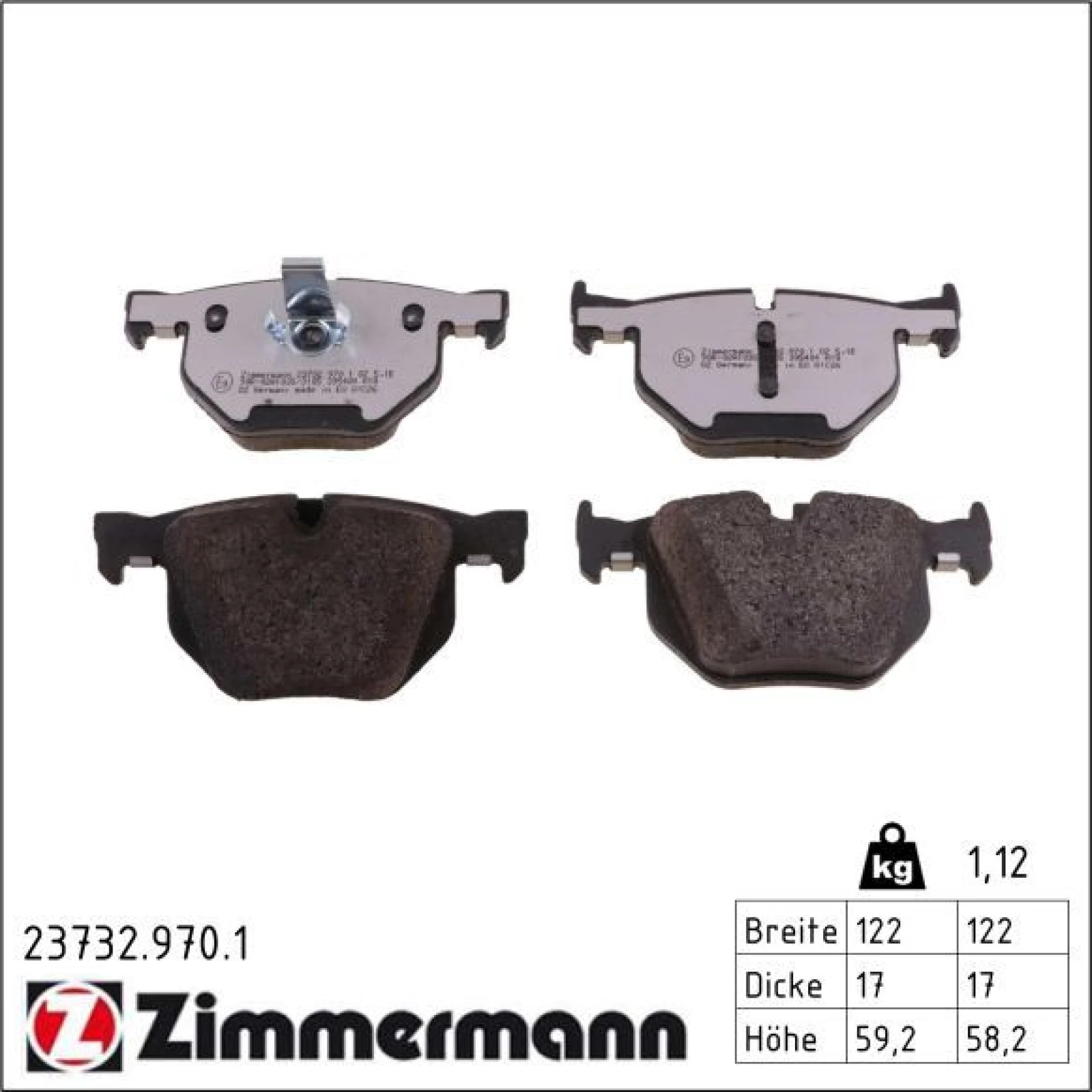 ZIMMERMANN Bremsbeläge 23732.970.1