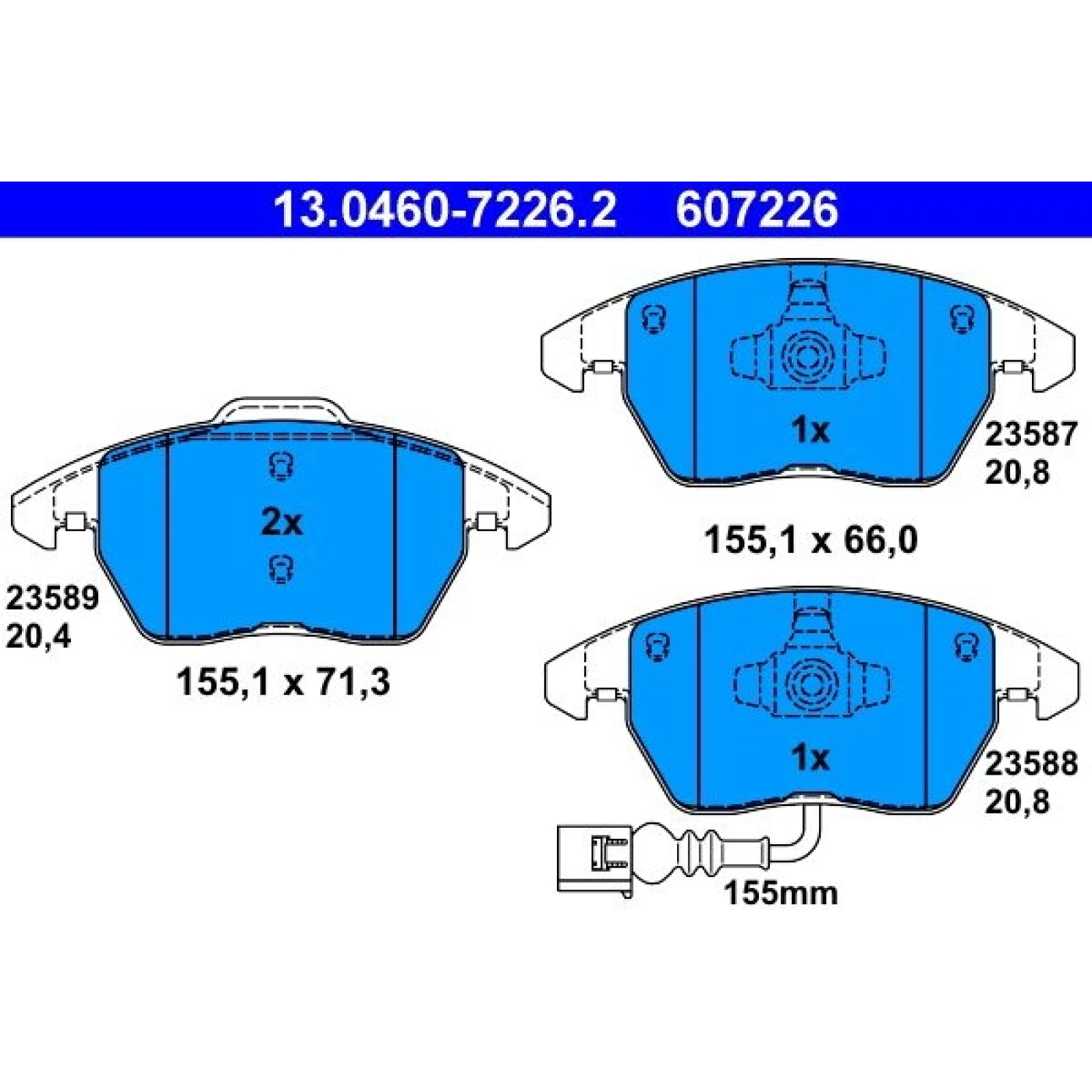 Bremsbelagsatz Audi P. A1/Tt 1.2-2.0 07 13.0460-7226.2