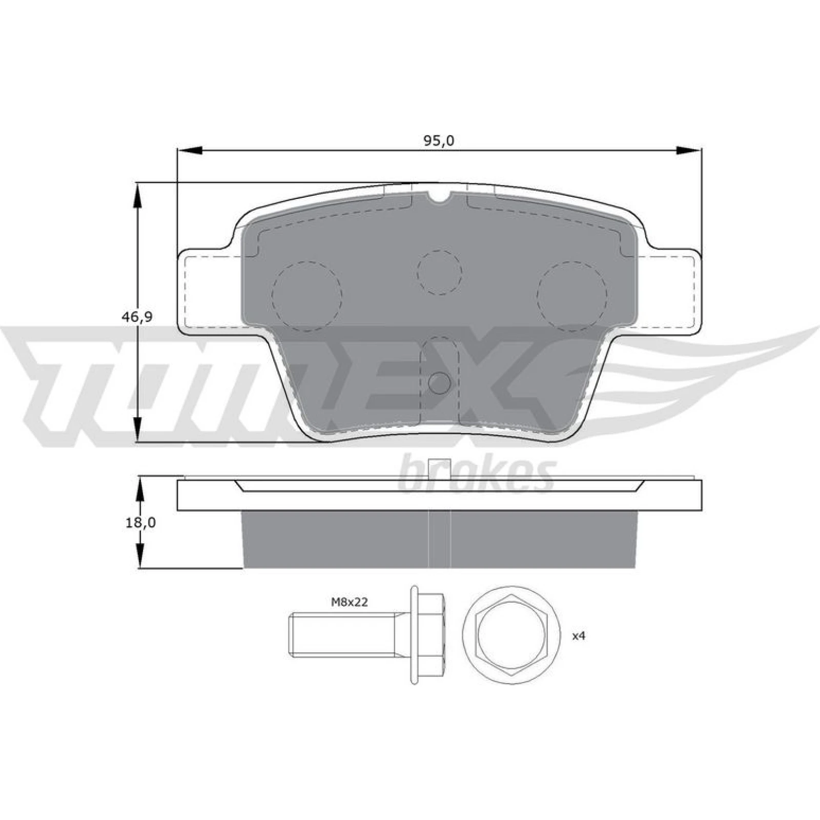 TOMEX brakes Bremsbelagsatz, Scheibenbremse TX 14-65