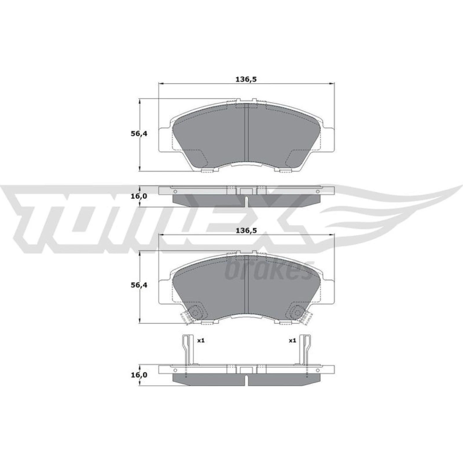 TOMEX brakes Bremsbelagsatz, Scheibenbremse TX 17-55