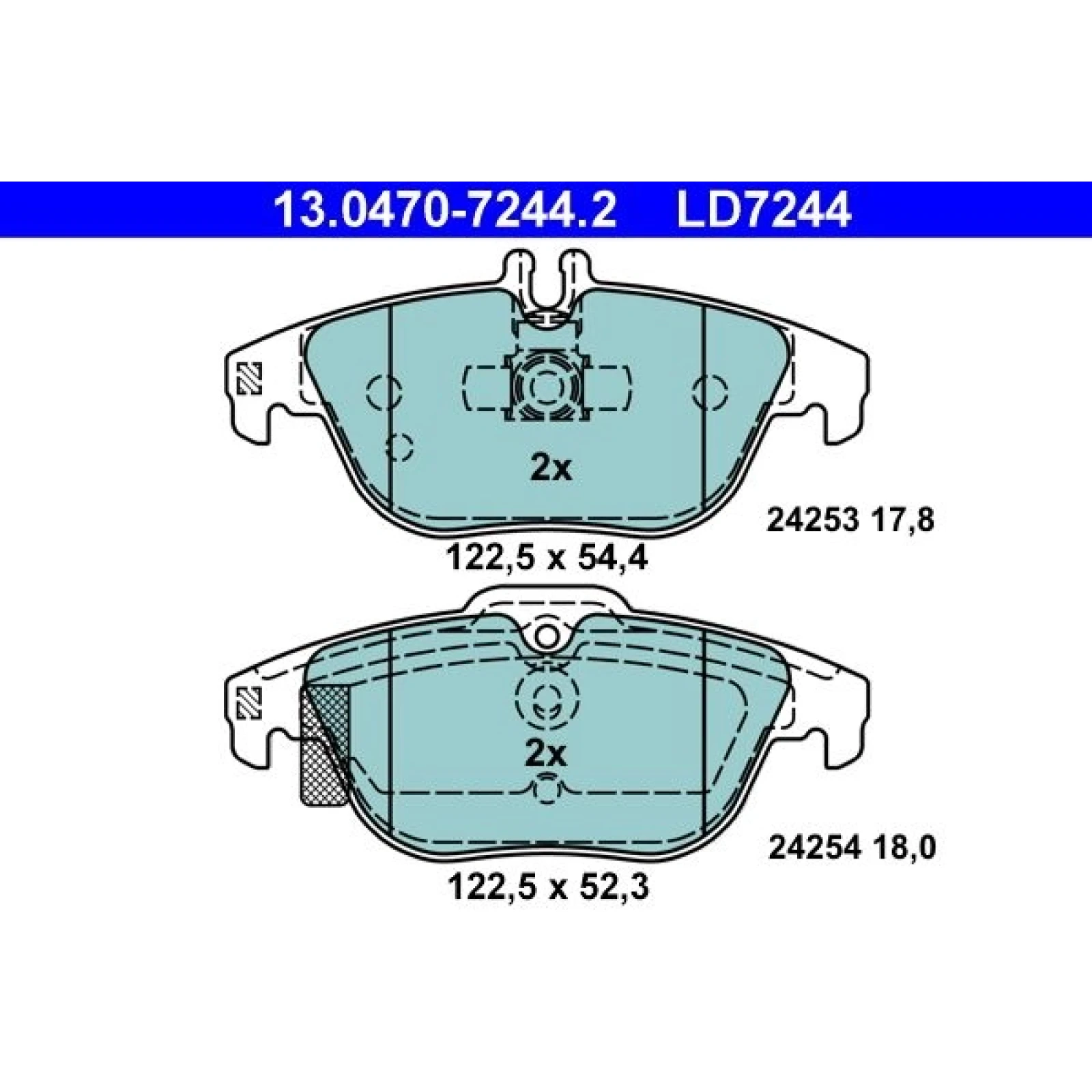Bremsbelagsatz Db T. W204/S204/C204/C207/A207 1,6-5,5 07- Keramik 13.0470-7244.2