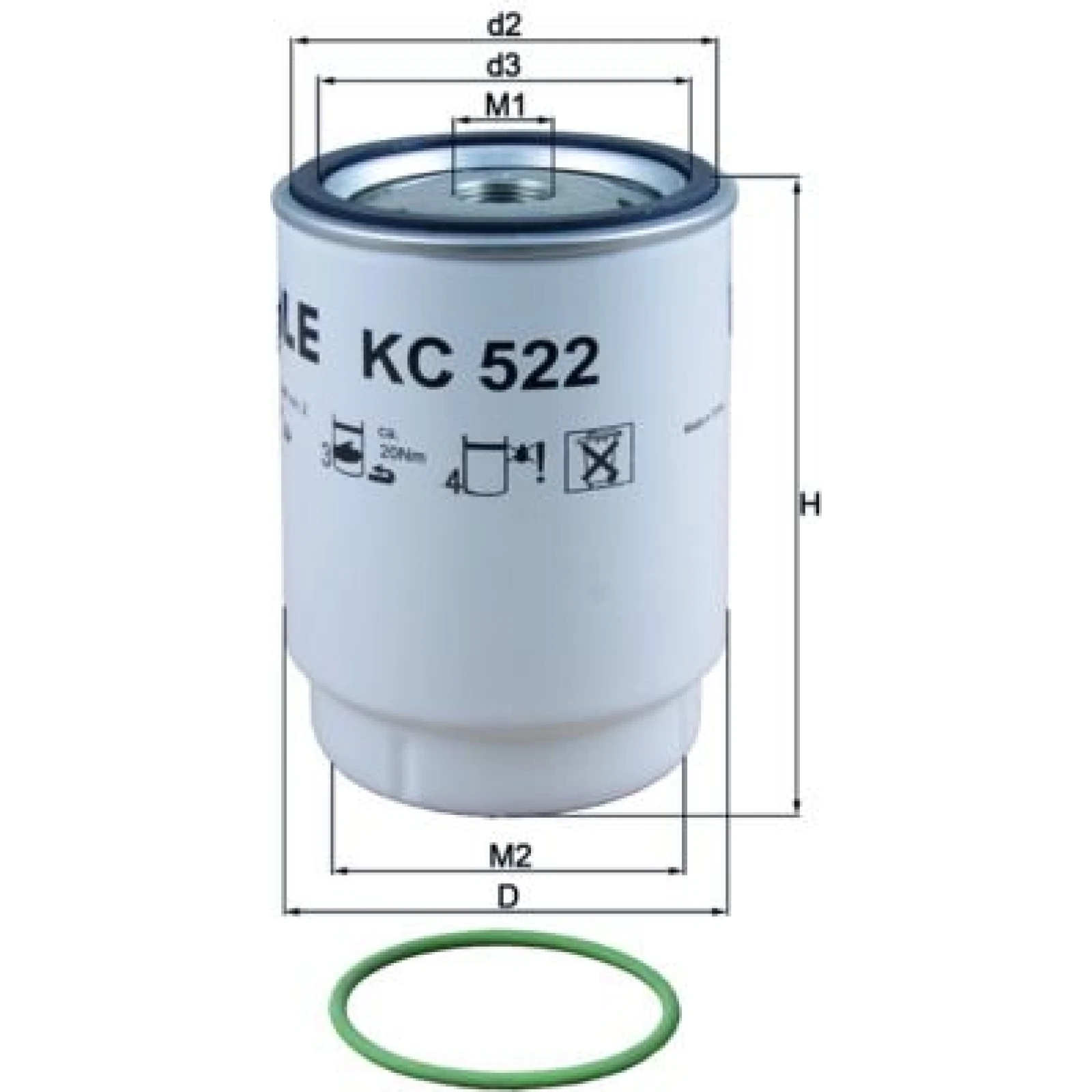 MAHLE Kraftstofffilter KC 522D