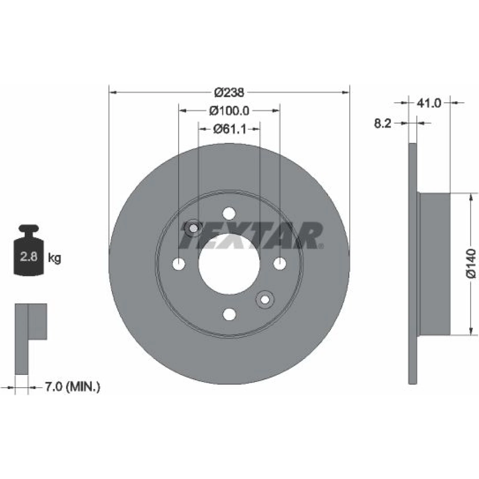 Bremsscheibe Renault P. Twingo -98/Clio 92036003