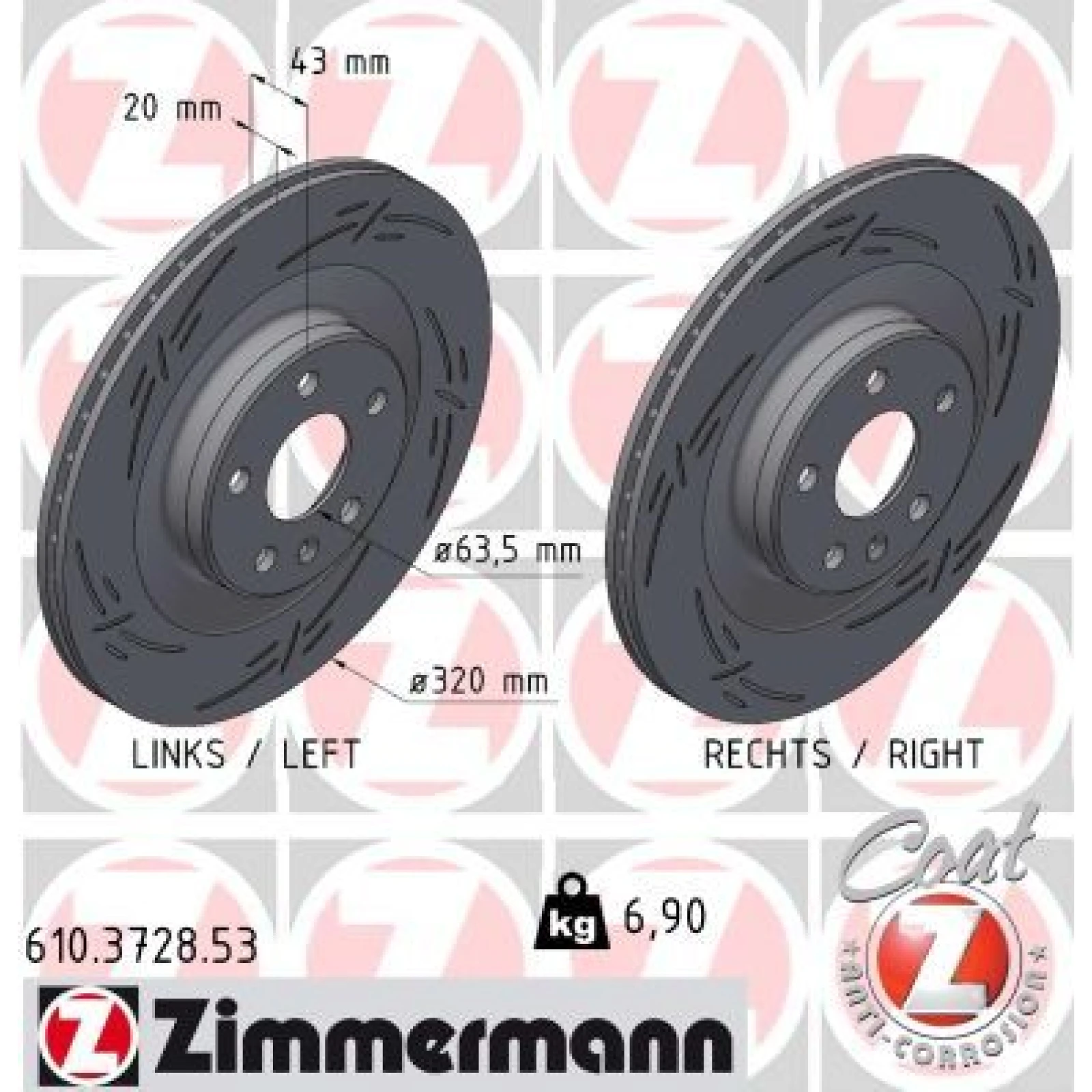 ZIMMERMANN Bremsscheibe 610.3728.53
