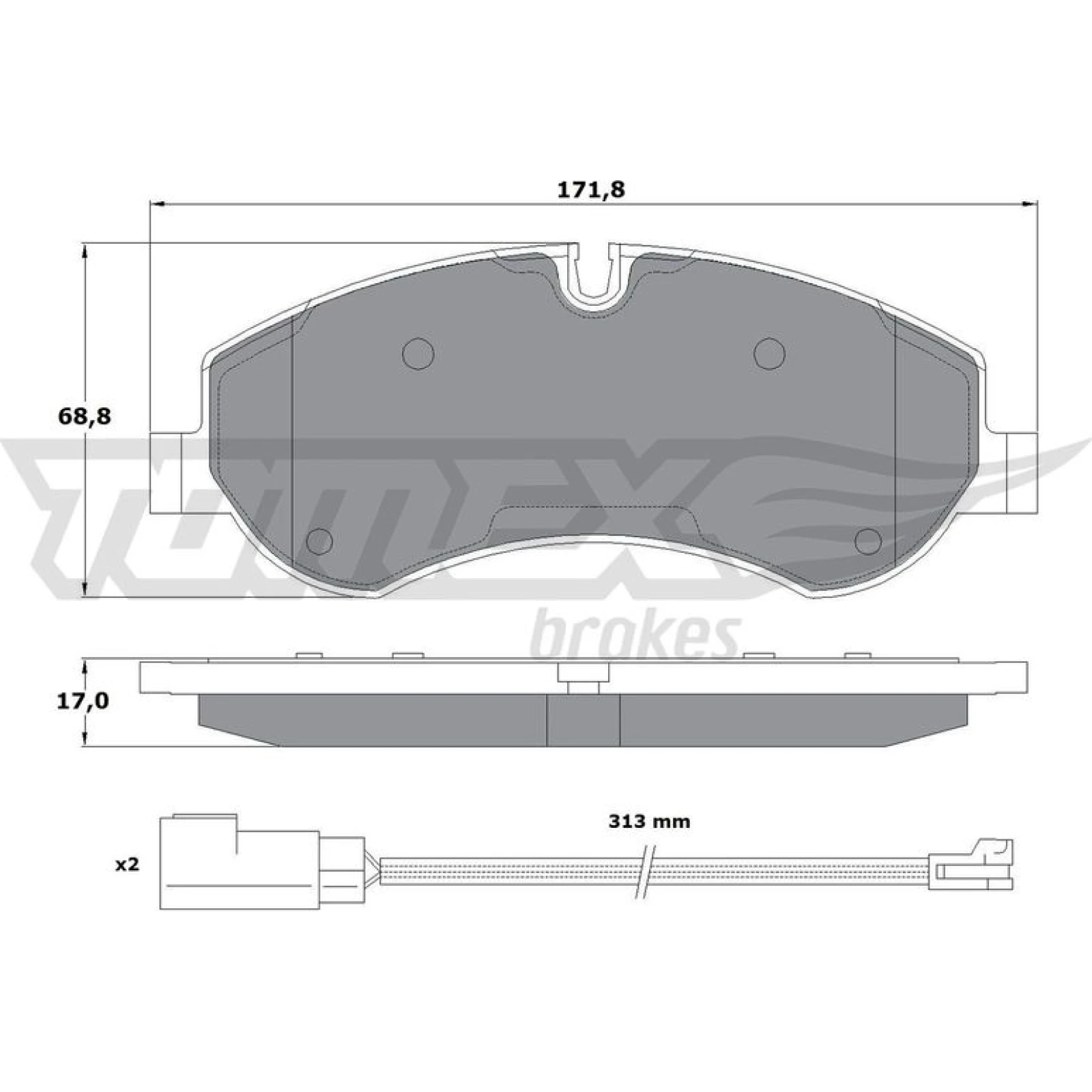 TOMEX brakes Bremsbelagsatz, Scheibenbremse TX 16-95