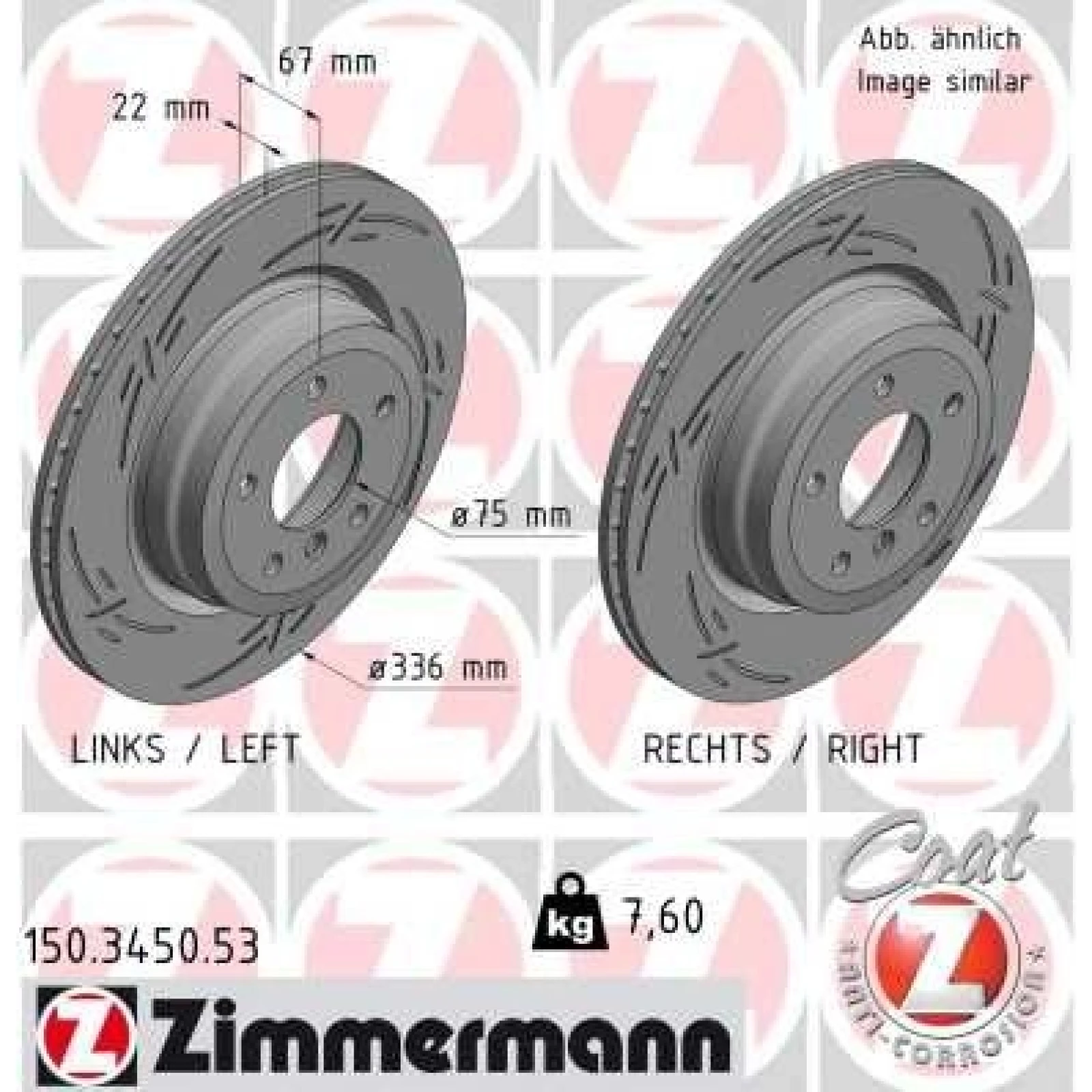ZIMMERMANN Bremsscheibe 150.3450.53