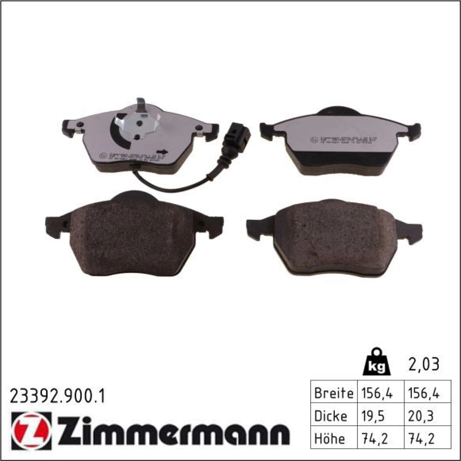 ZIMMERMANN Bremsbeläge 23392.900.1