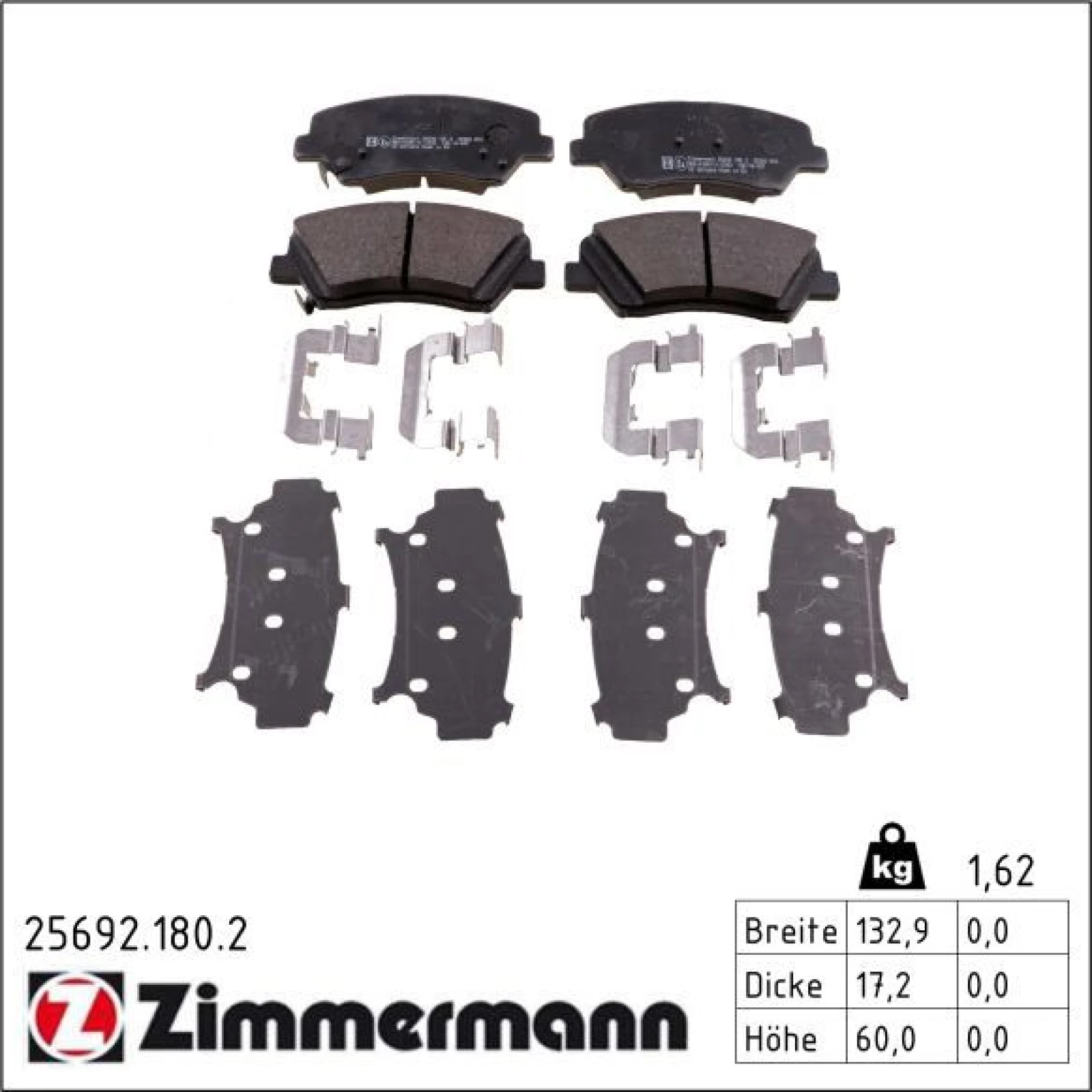 ZIMMERMANN Bremsbeläge 25692.180.2
