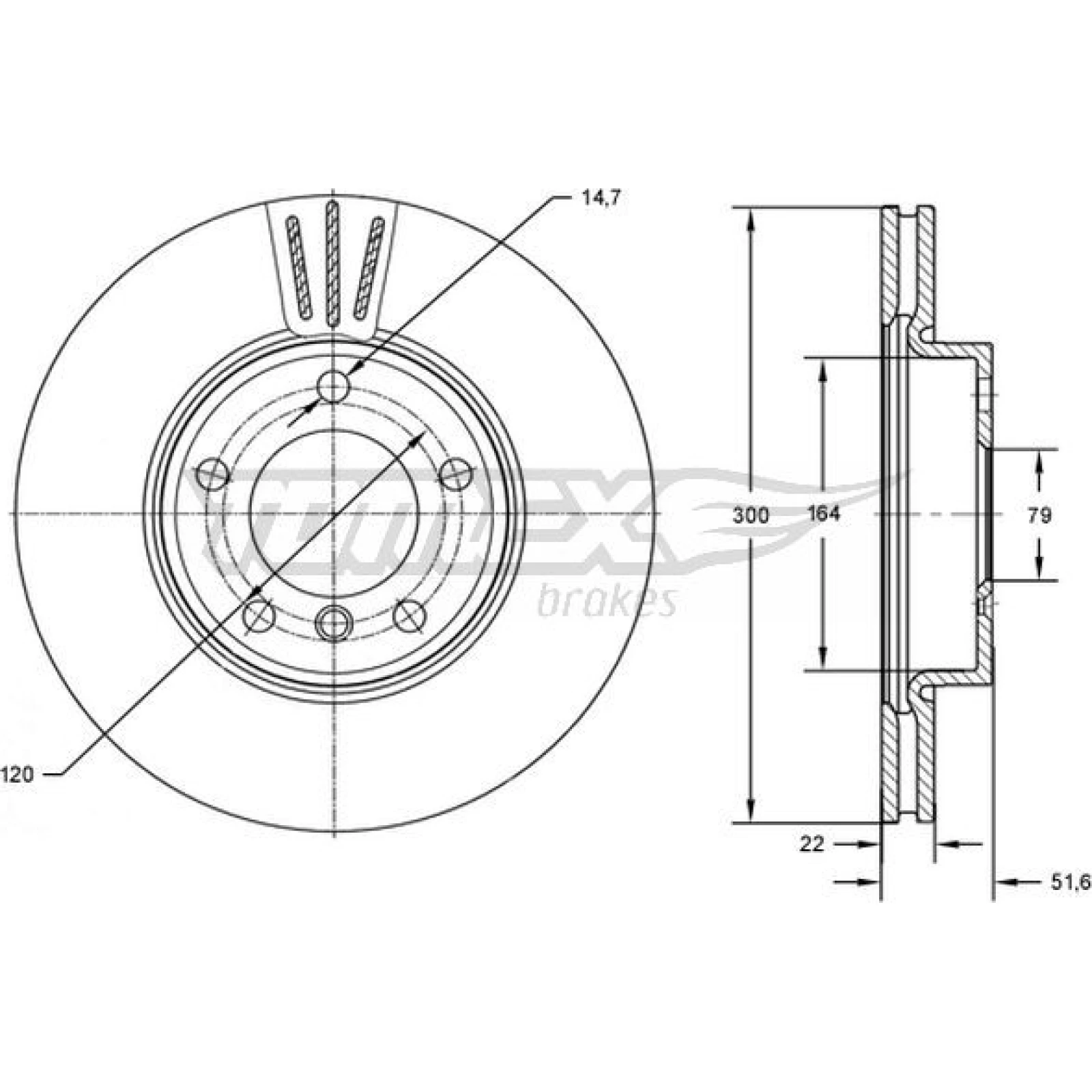TOMEX brakes Bremsscheibe TX 72-85