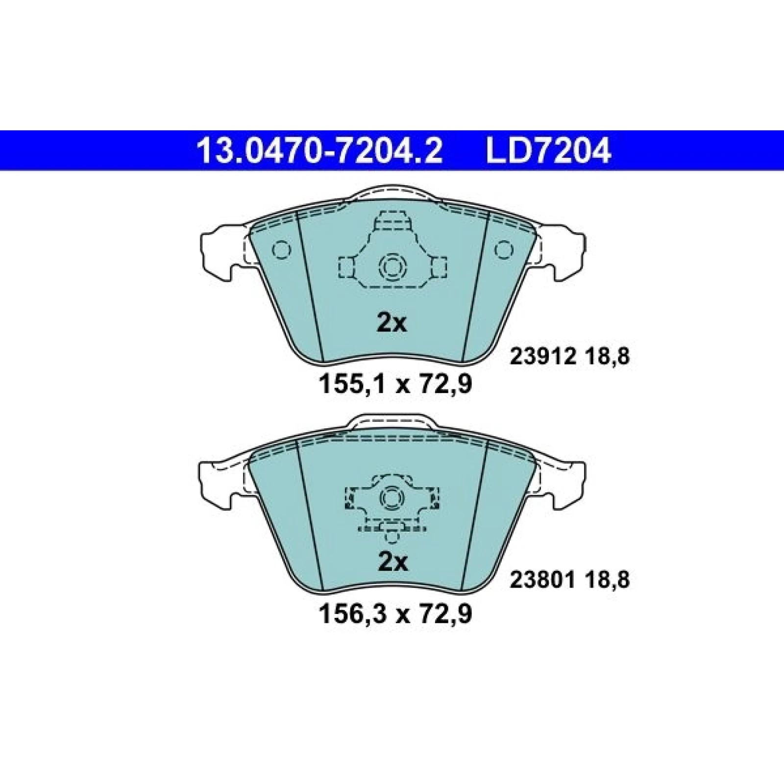Bremsbelagsatz Volvo P. C70/S40/V40/V50 04- Keramik 13.0470-7204.2