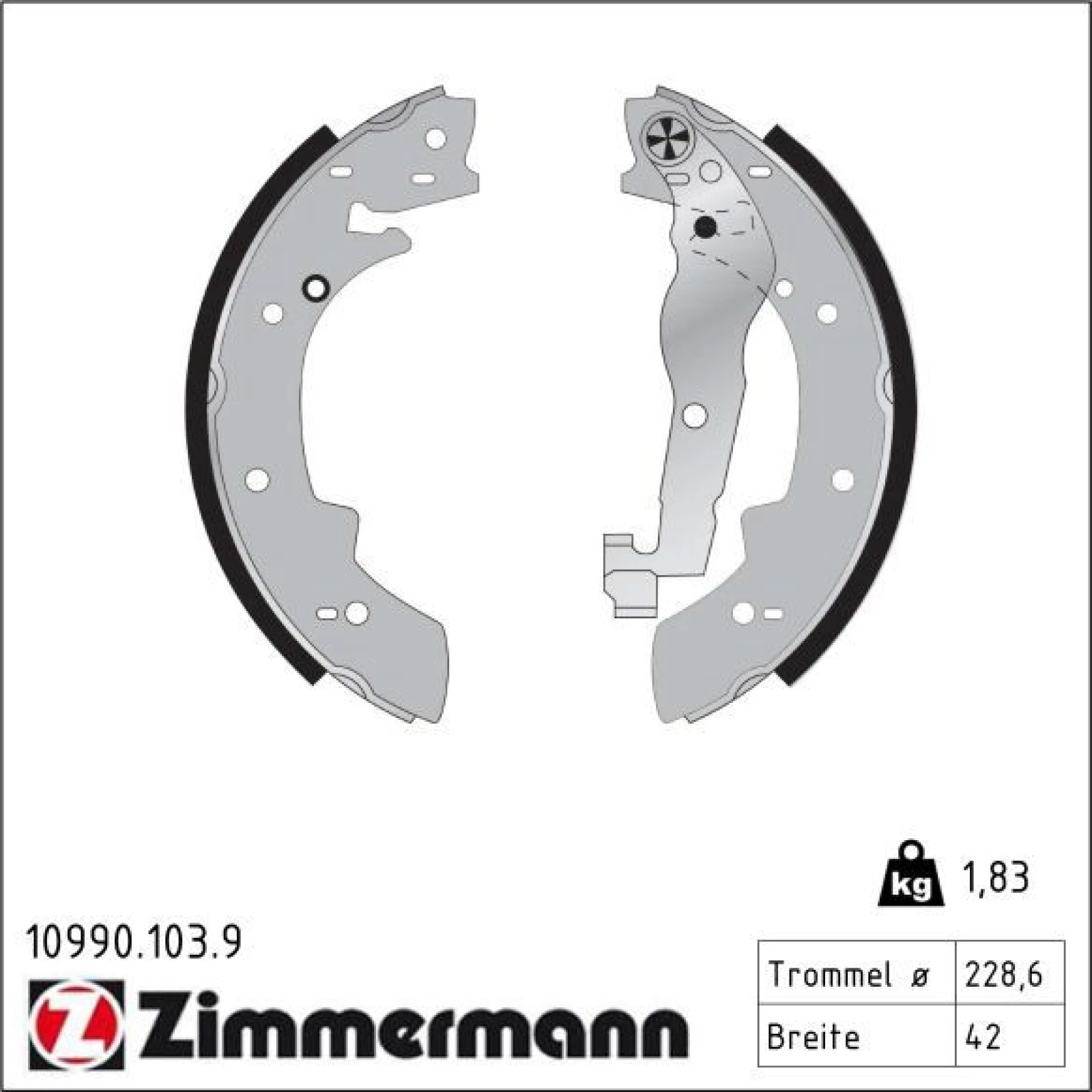 ZIMMERMANN Bremsbacken 10990.103.9
