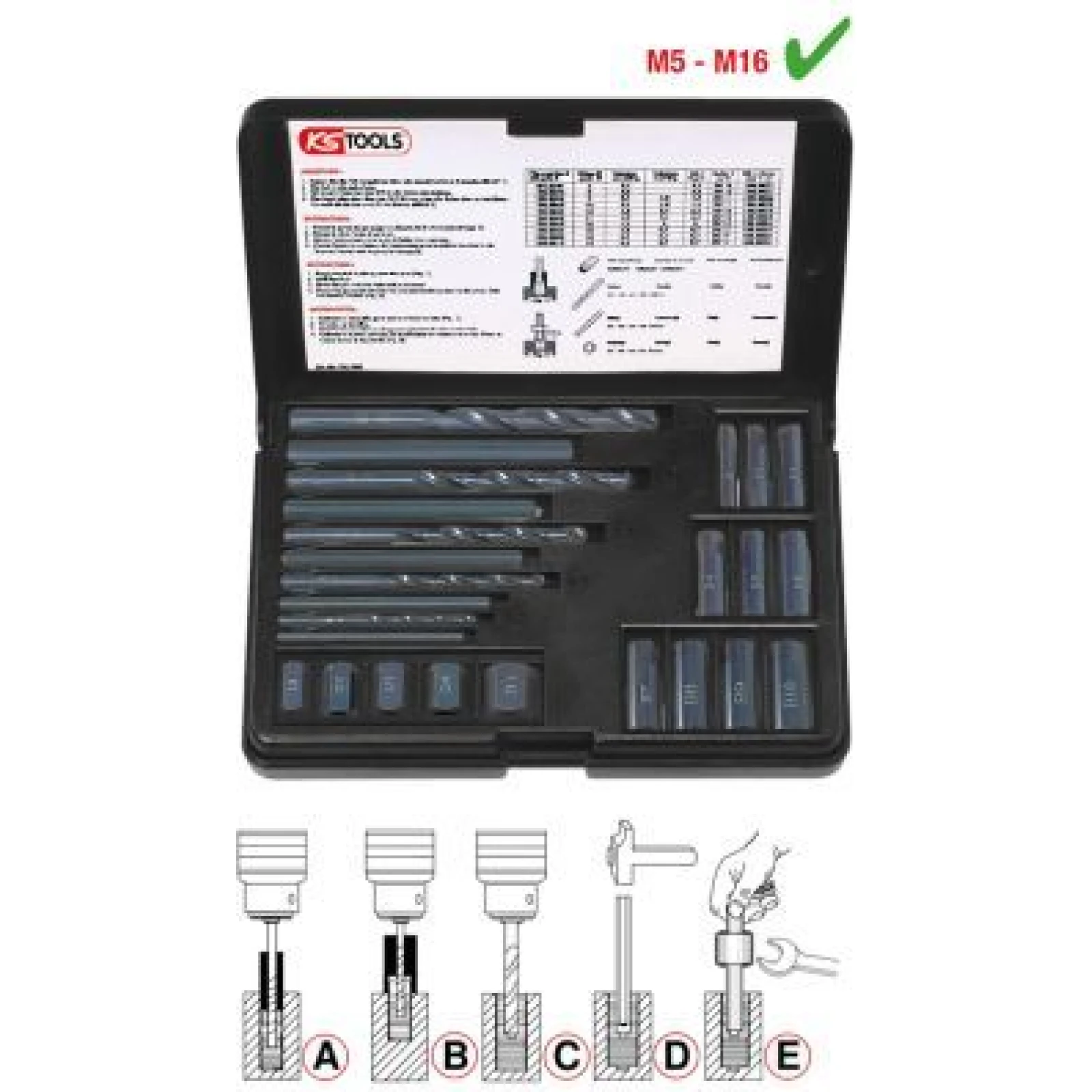 KS Tools 150.1305 Gewindeausdrehersatz
