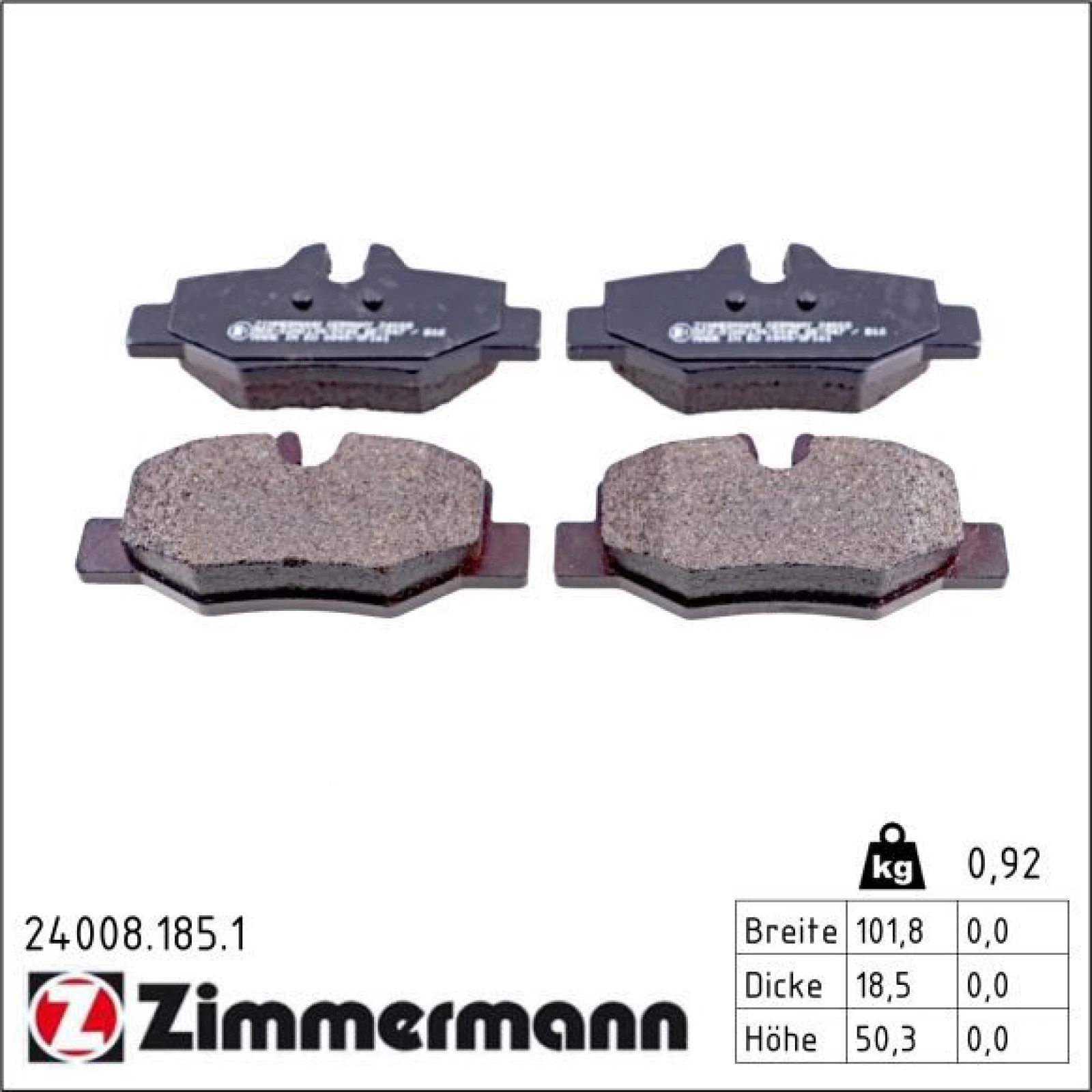 ZIMMERMANN Bremsbeläge 24008.185.1