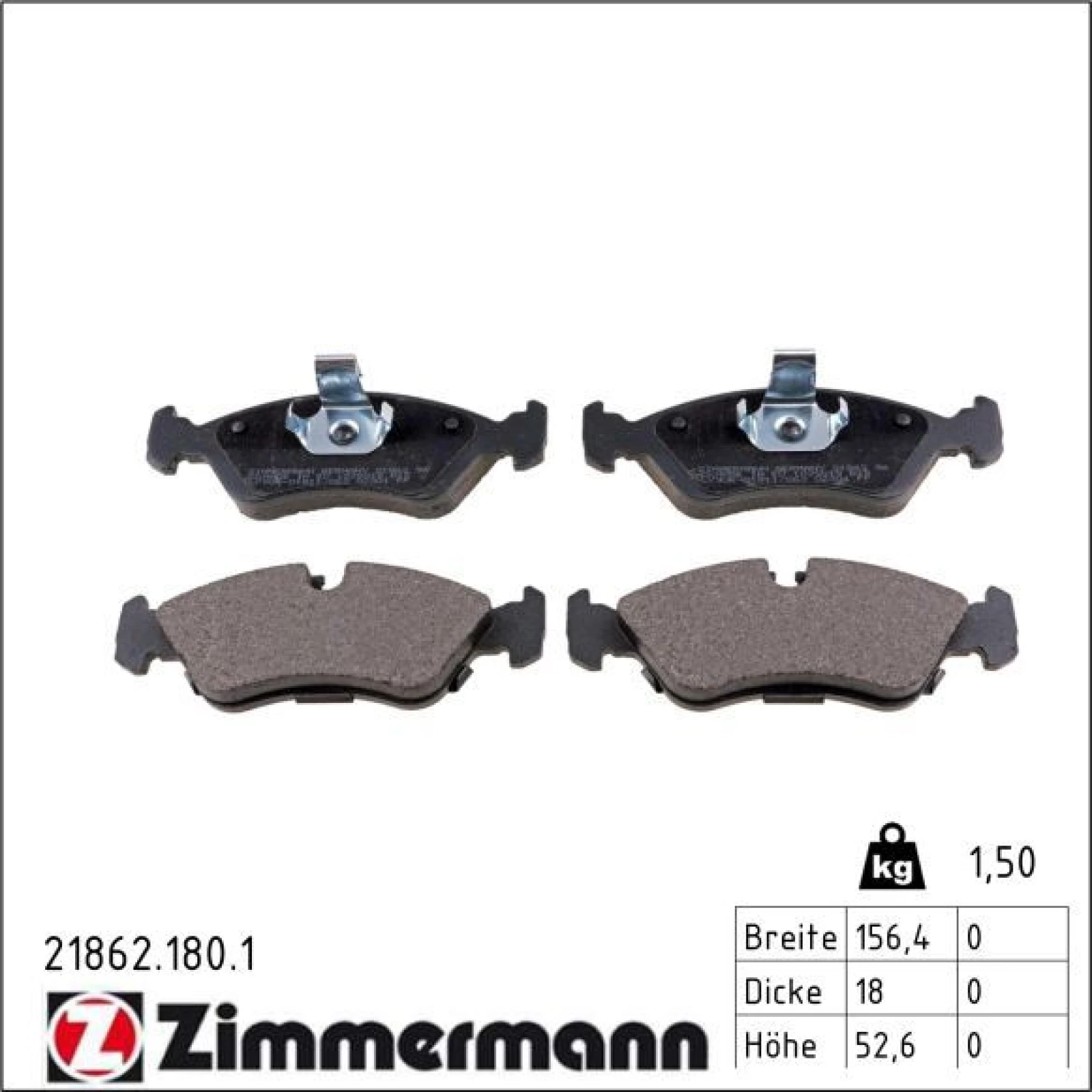ZIMMERMANN Bremsbeläge 21862.180.1
