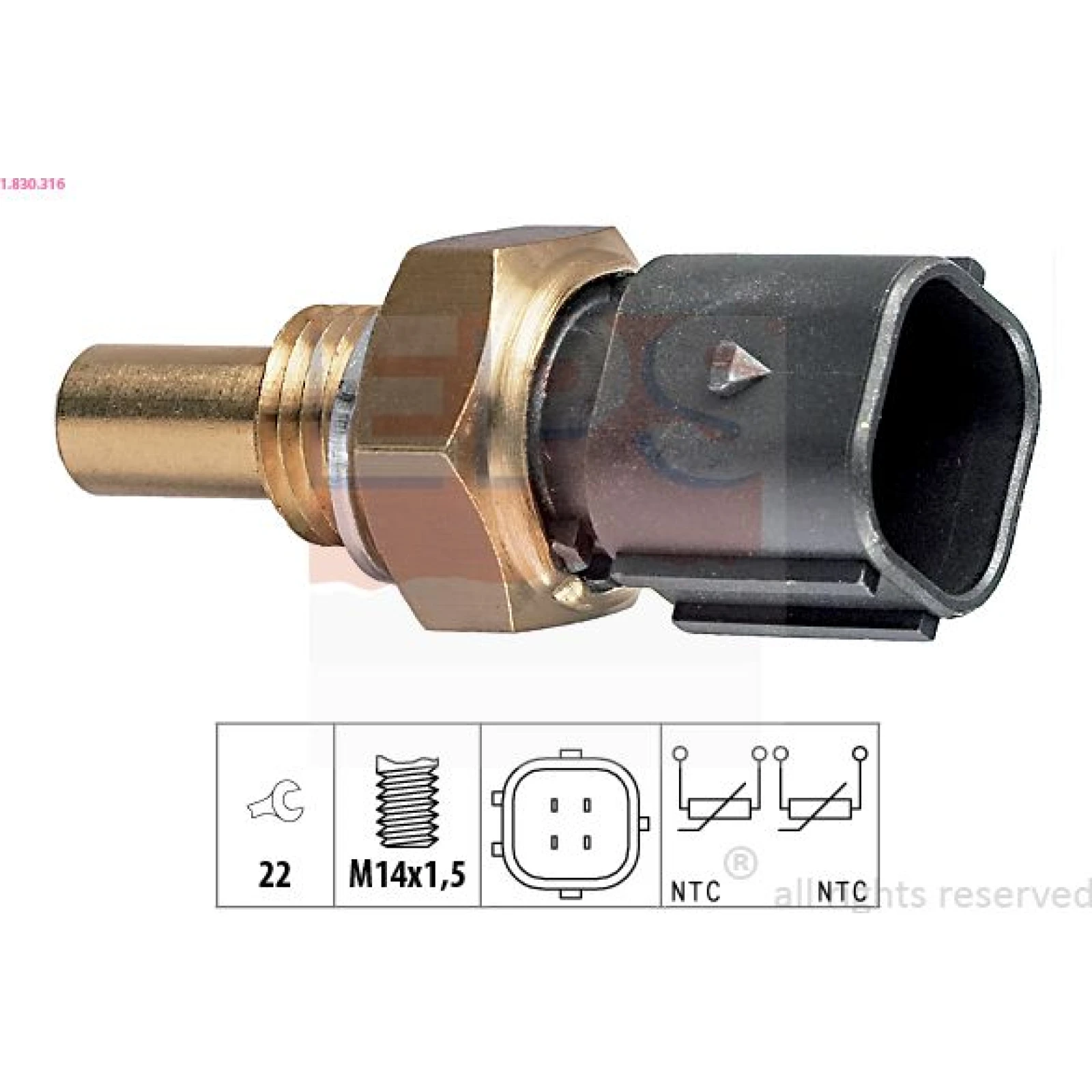 Sensor, Kühlmitteltemperatur 1.830.316