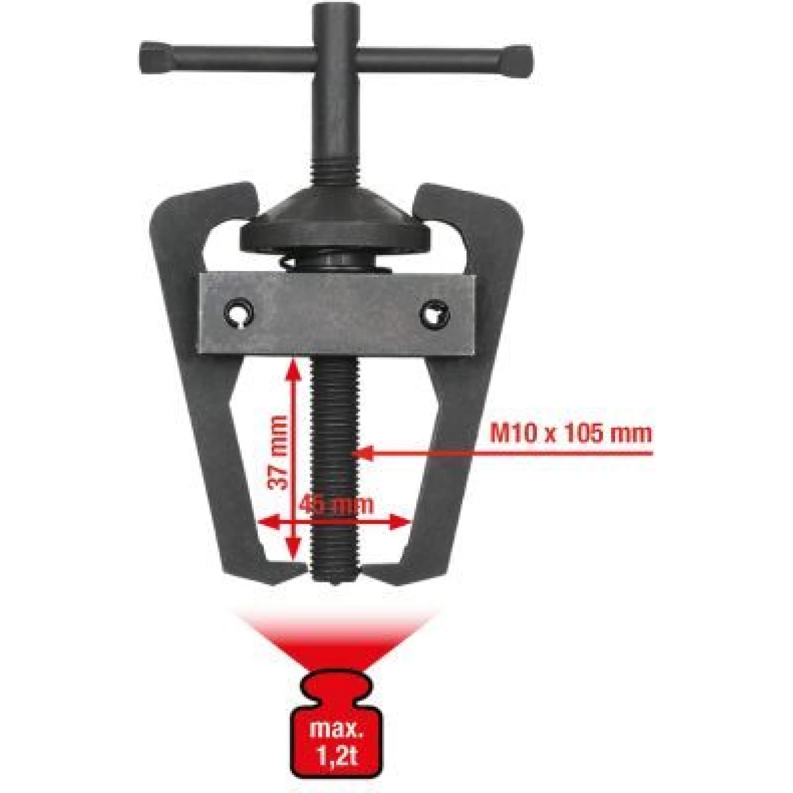 KS TOOLS Kabelklemmen- und Wischerarmabzieher, Doppelarm, 45 mm 700.1179