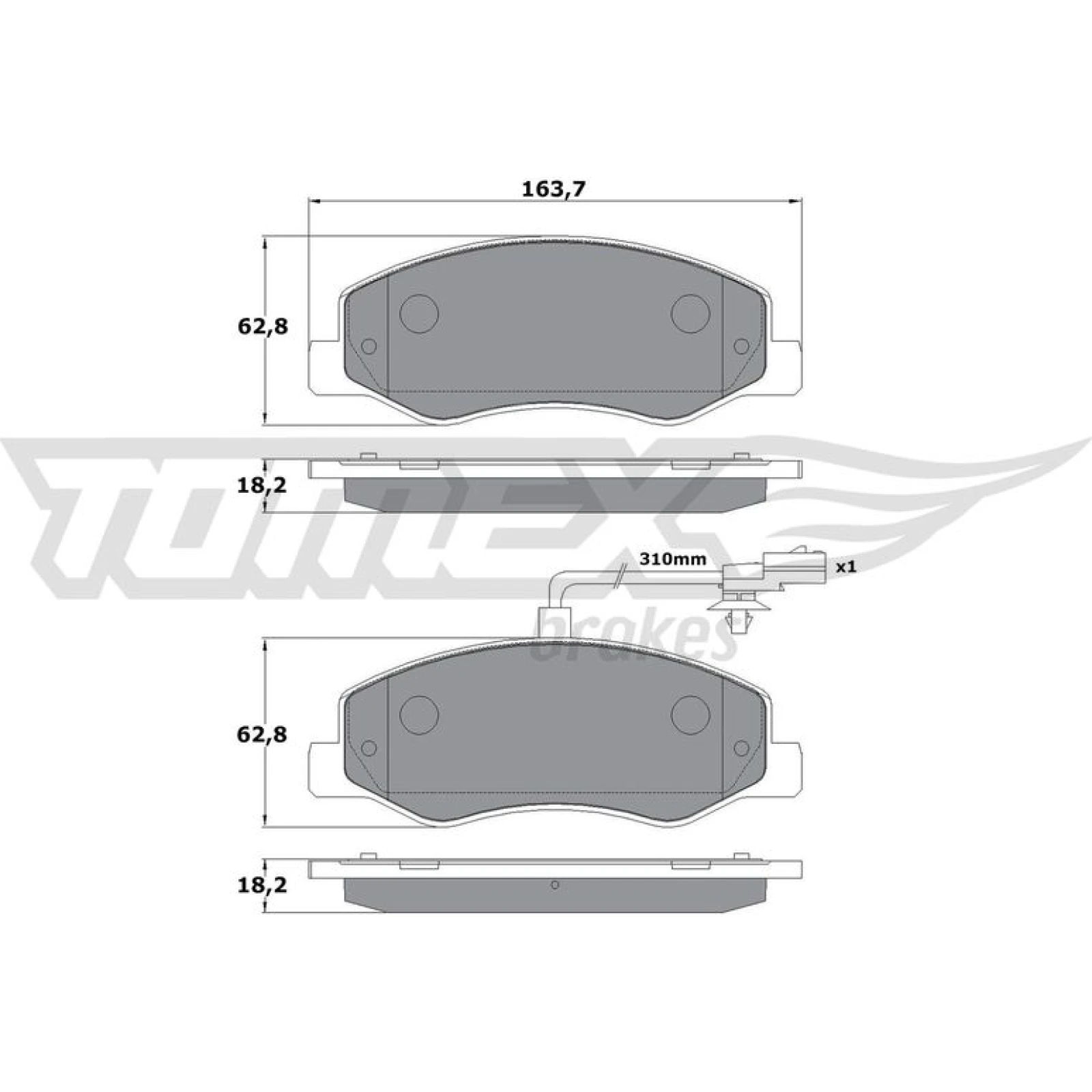 TOMEX brakes Bremsbelagsatz, Scheibenbremse TX 16-49