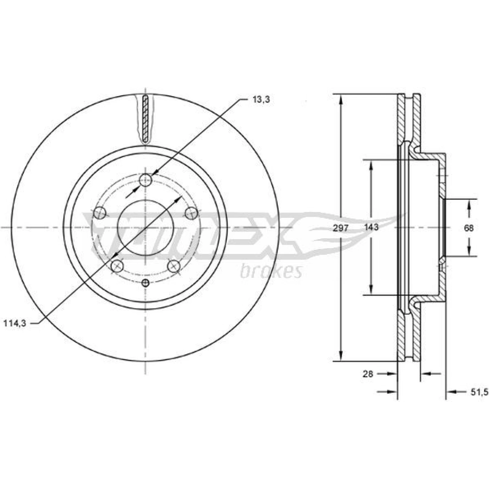 TOMEX brakes Bremsscheibe TX 72-77