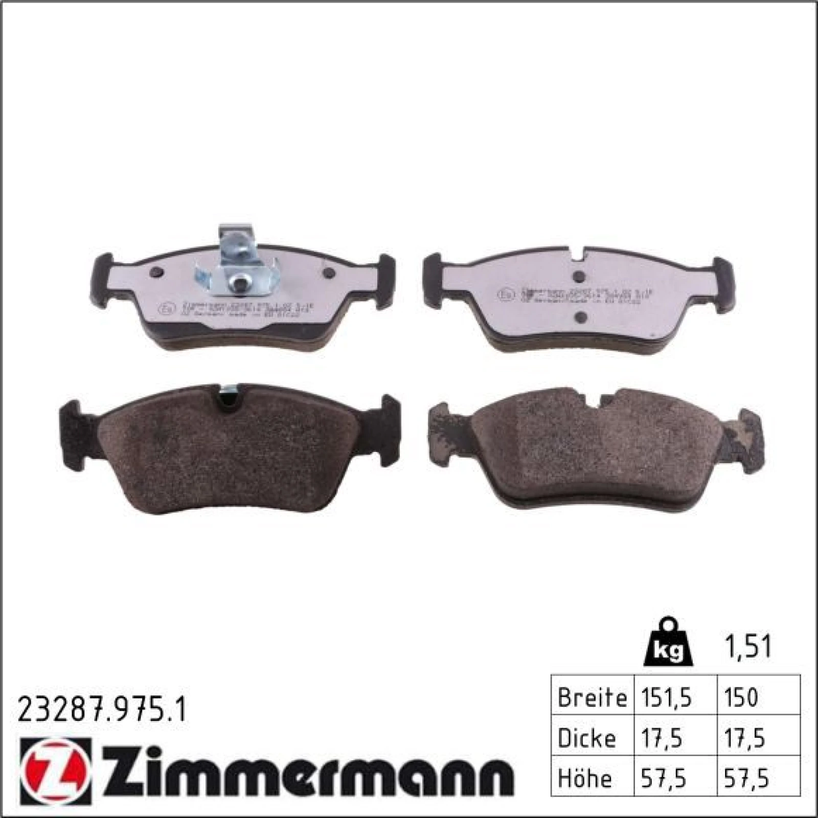 ZIMMERMANN Bremsbeläge 23287.975.1