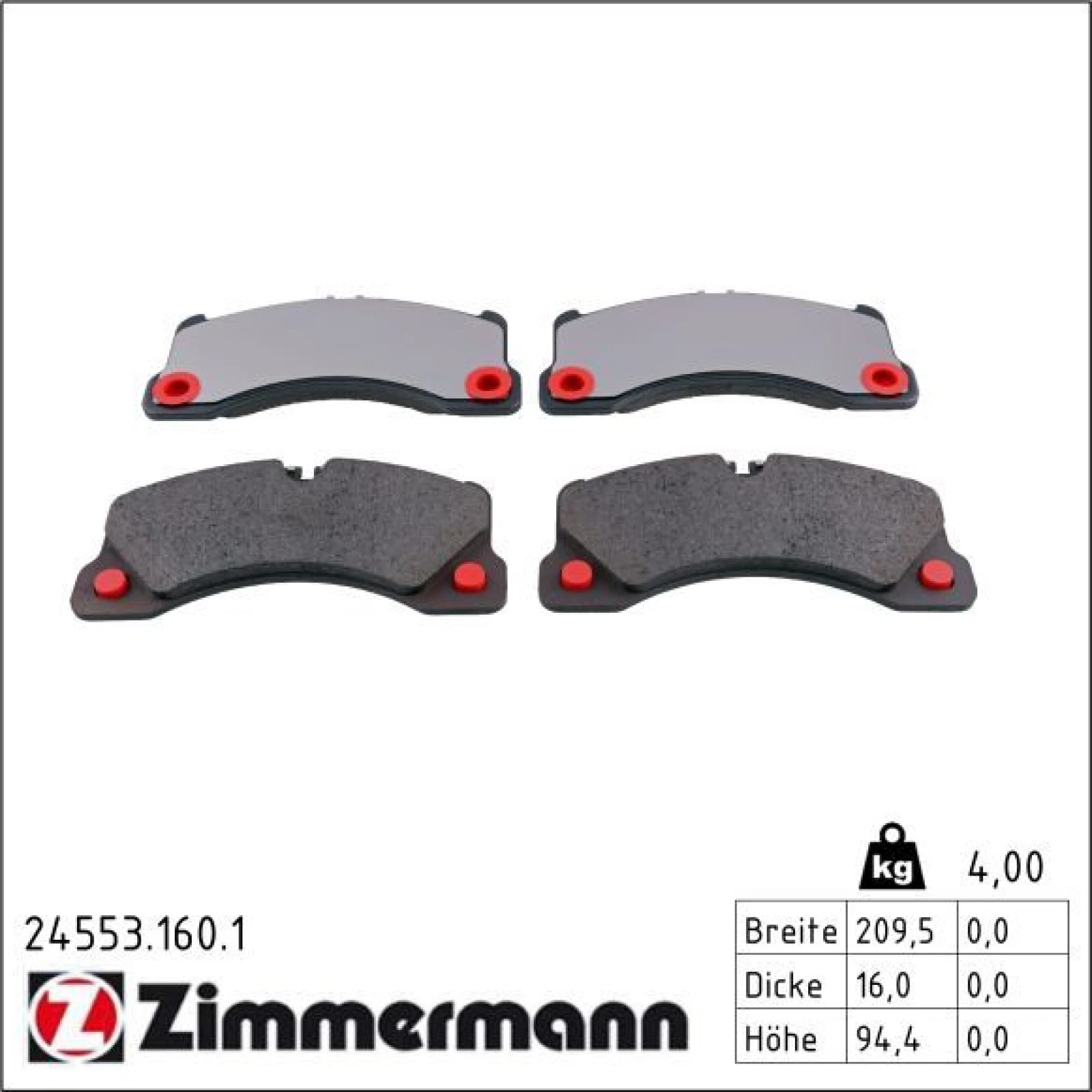 ZIMMERMANN Bremsbeläge 24553.160.1