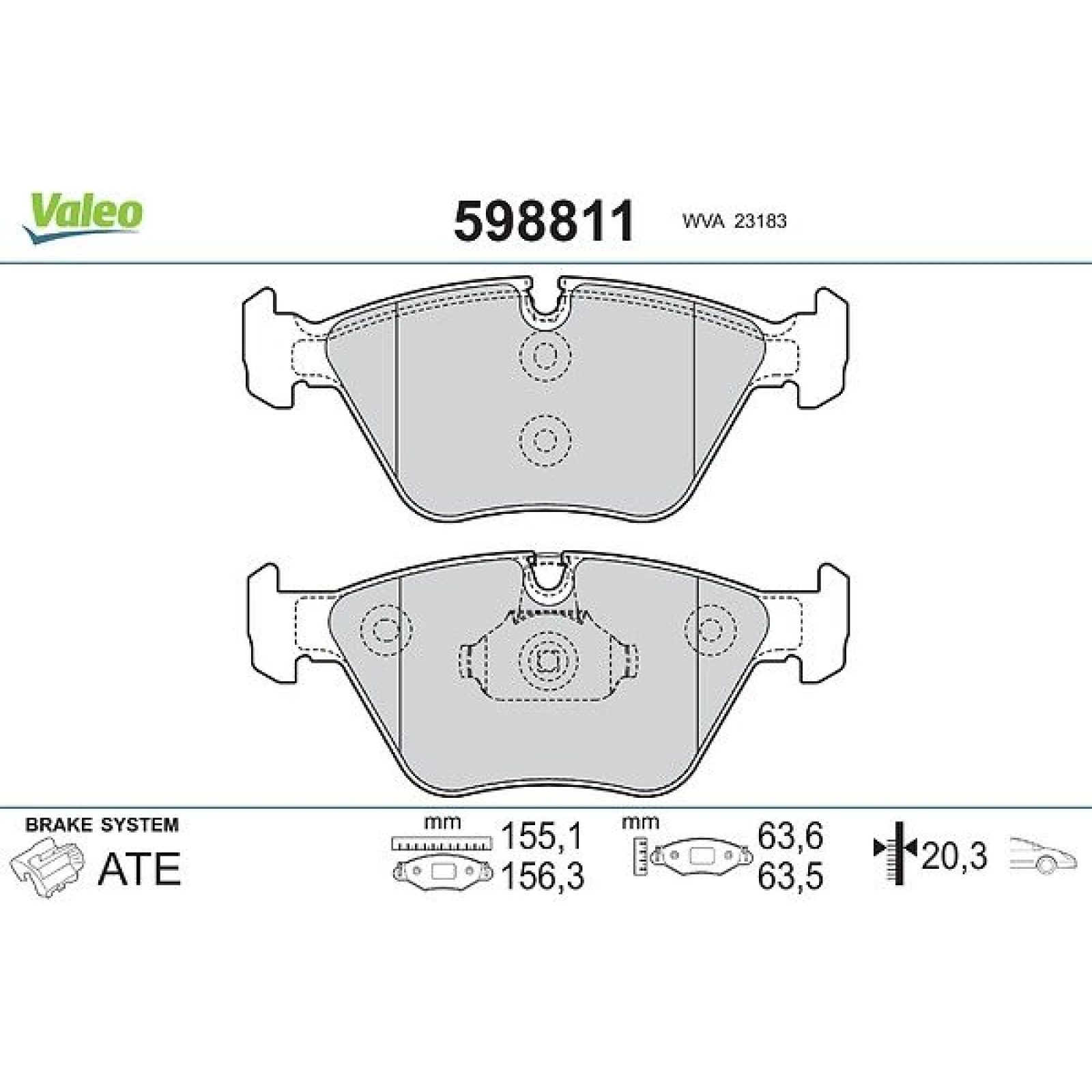 VALEO Bremsbeläge 598811