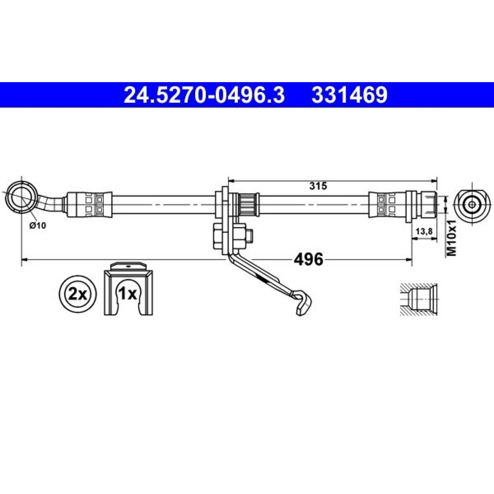 ATE Bremsschlauch 24.5270-0496.3