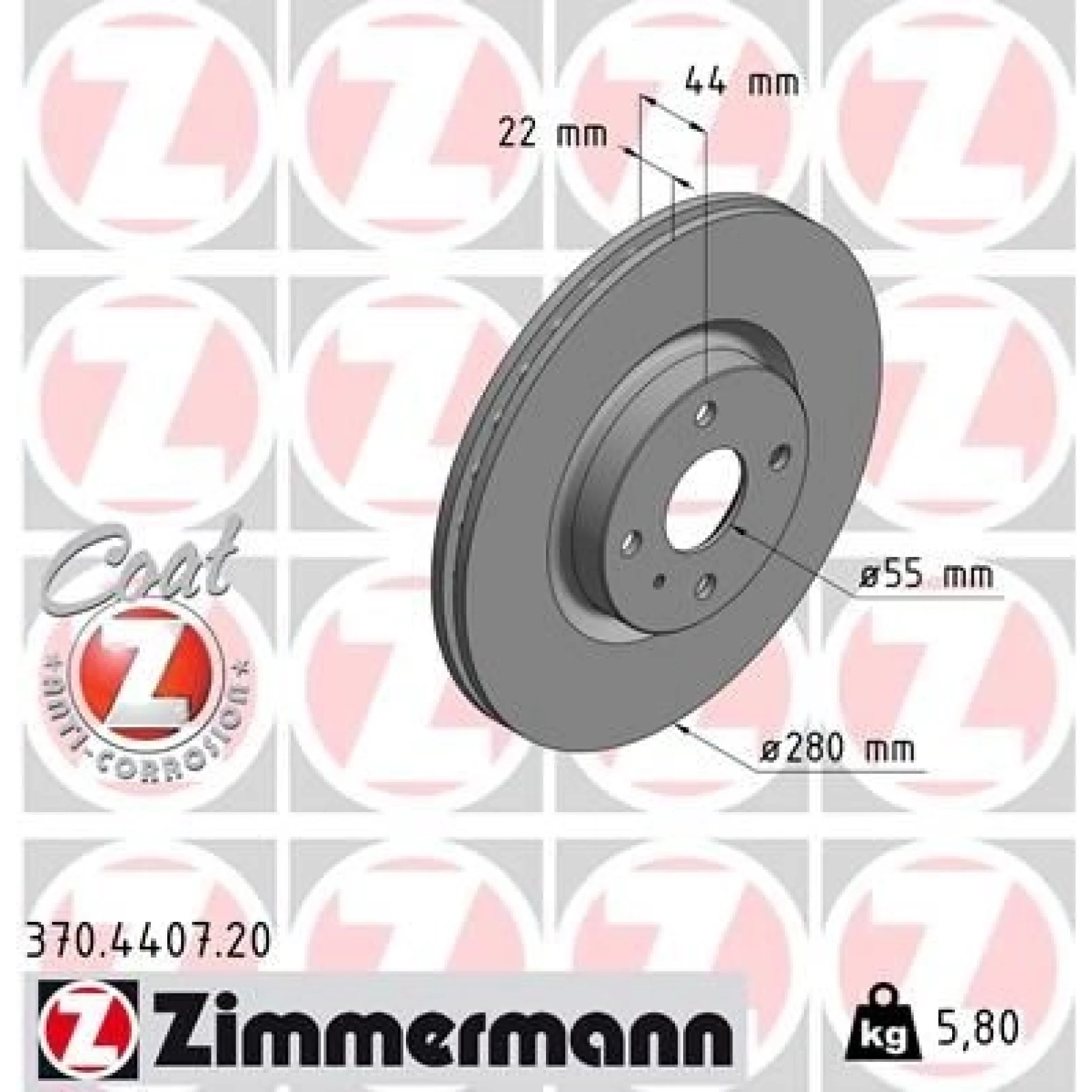 ZIMMERMANN Bremsscheibe 370.4407.20
