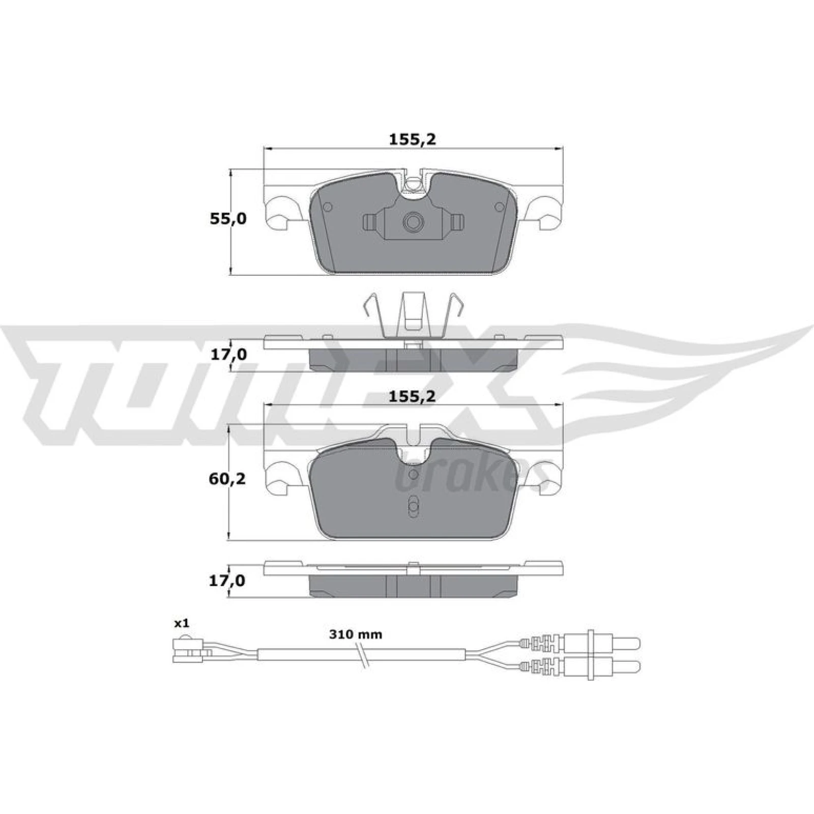 TOMEX brakes Bremsbelagsatz, Scheibenbremse TX 17-31