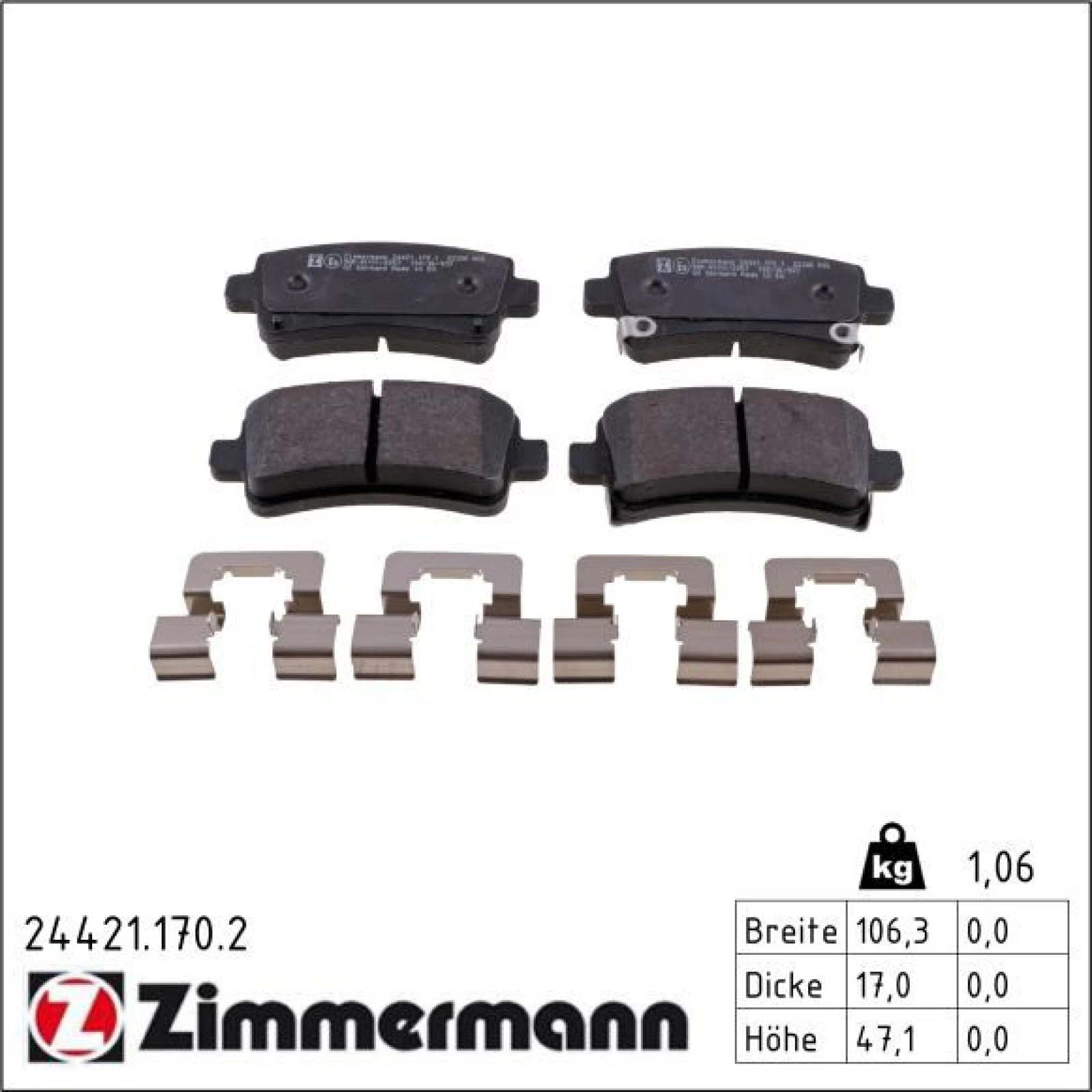 ZIMMERMANN Bremsbeläge 24421.170.2