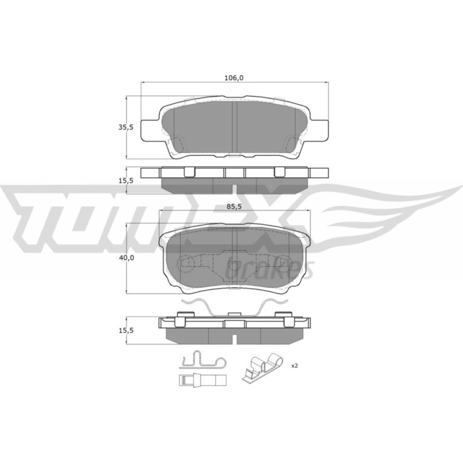 TOMEX brakes Bremsbelagsatz, Scheibenbremse TX 14-87