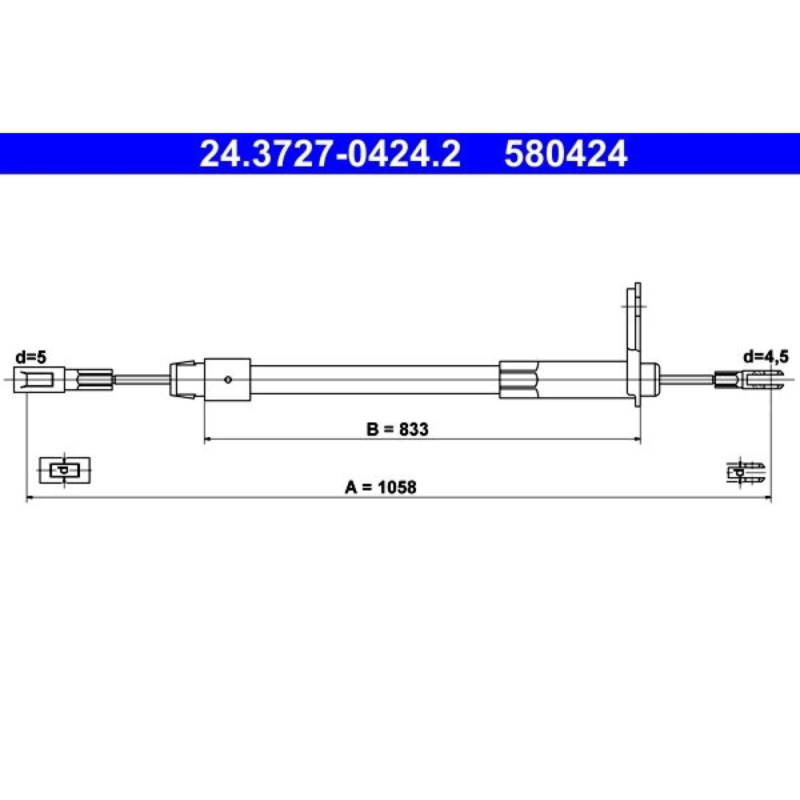 ATE Handbremsseil 24.3727-0424.2