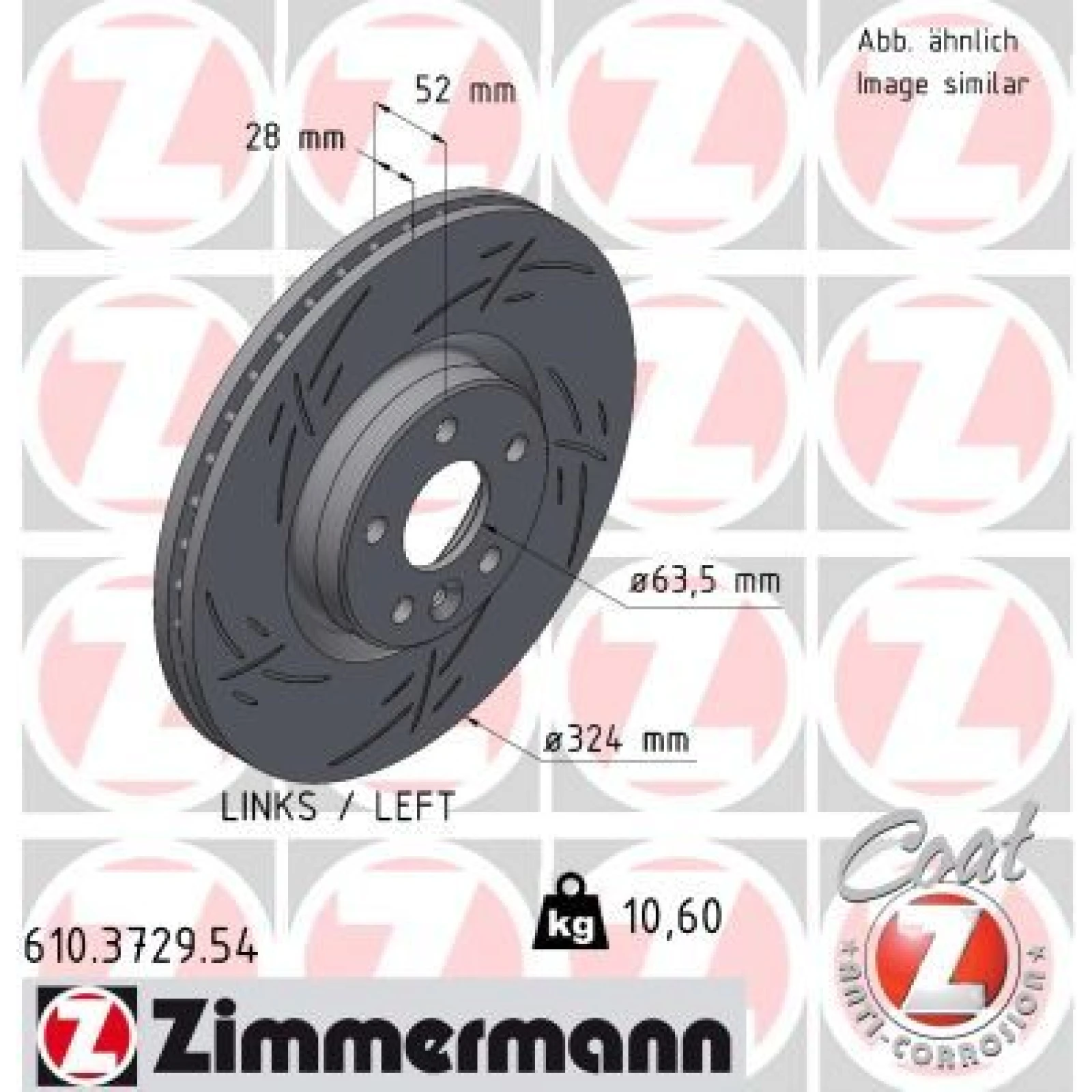 ZIMMERMANN Bremsscheibe 610.3729.54