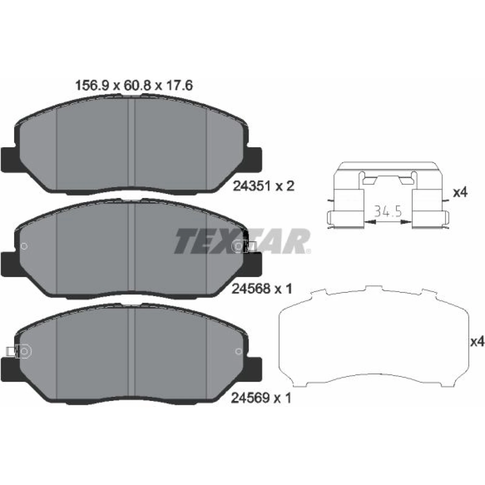 Bremsbelagsatz Hyundai P. Santa Fe 06-/Sorento 09-/Ssangyong 10 2435101