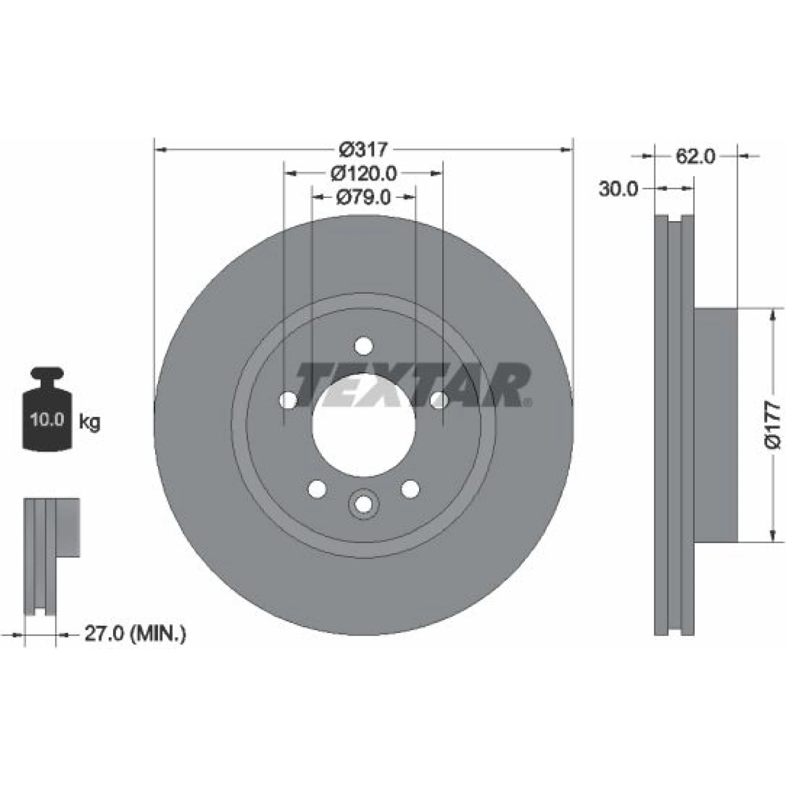 Bremsscheibe Land Rover P. Discovery 04- 2.7Td/Range 04 92134505