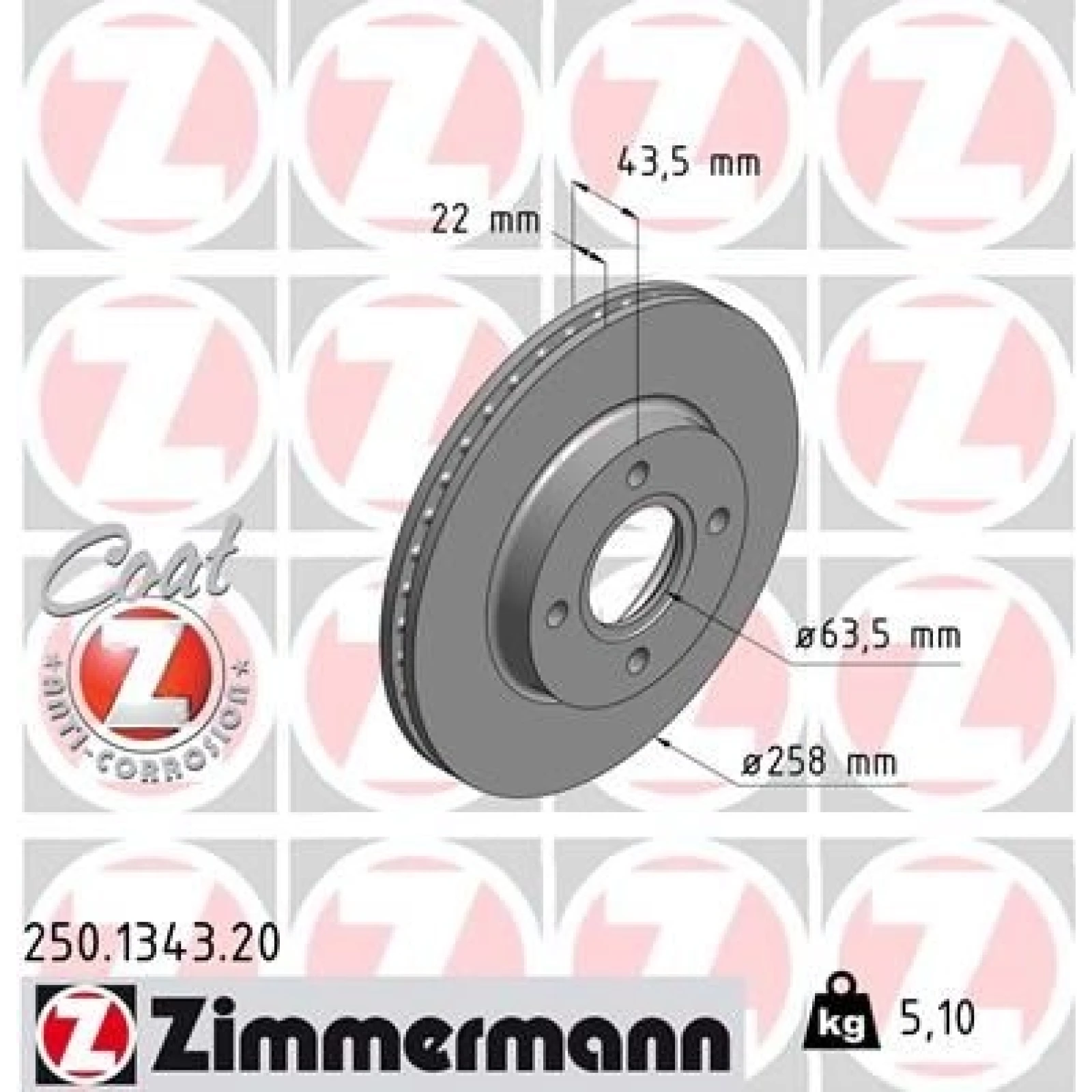 ZIMMERMANN Bremsscheibe 250.1343.20