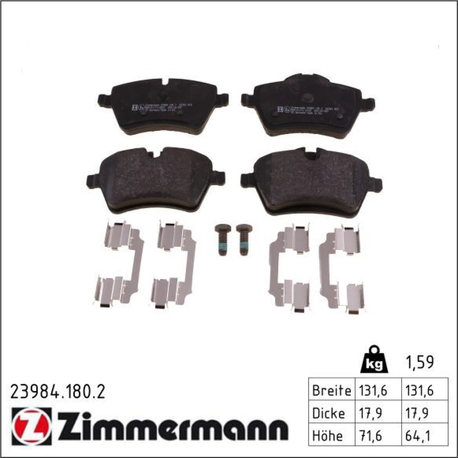 ZIMMERMANN Bremsbeläge 23984.180.2