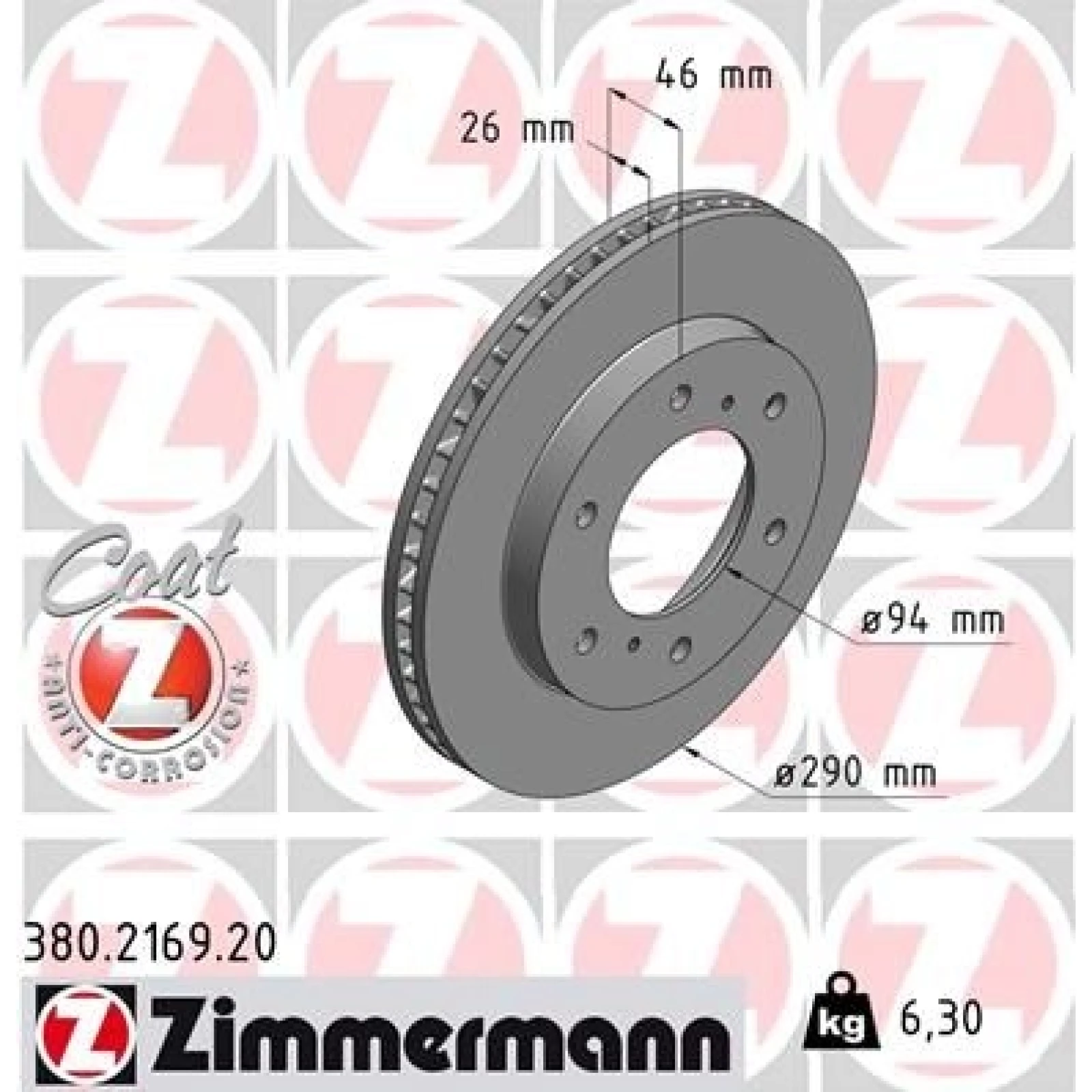 ZIMMERMANN Bremsscheibe 380.2169.20